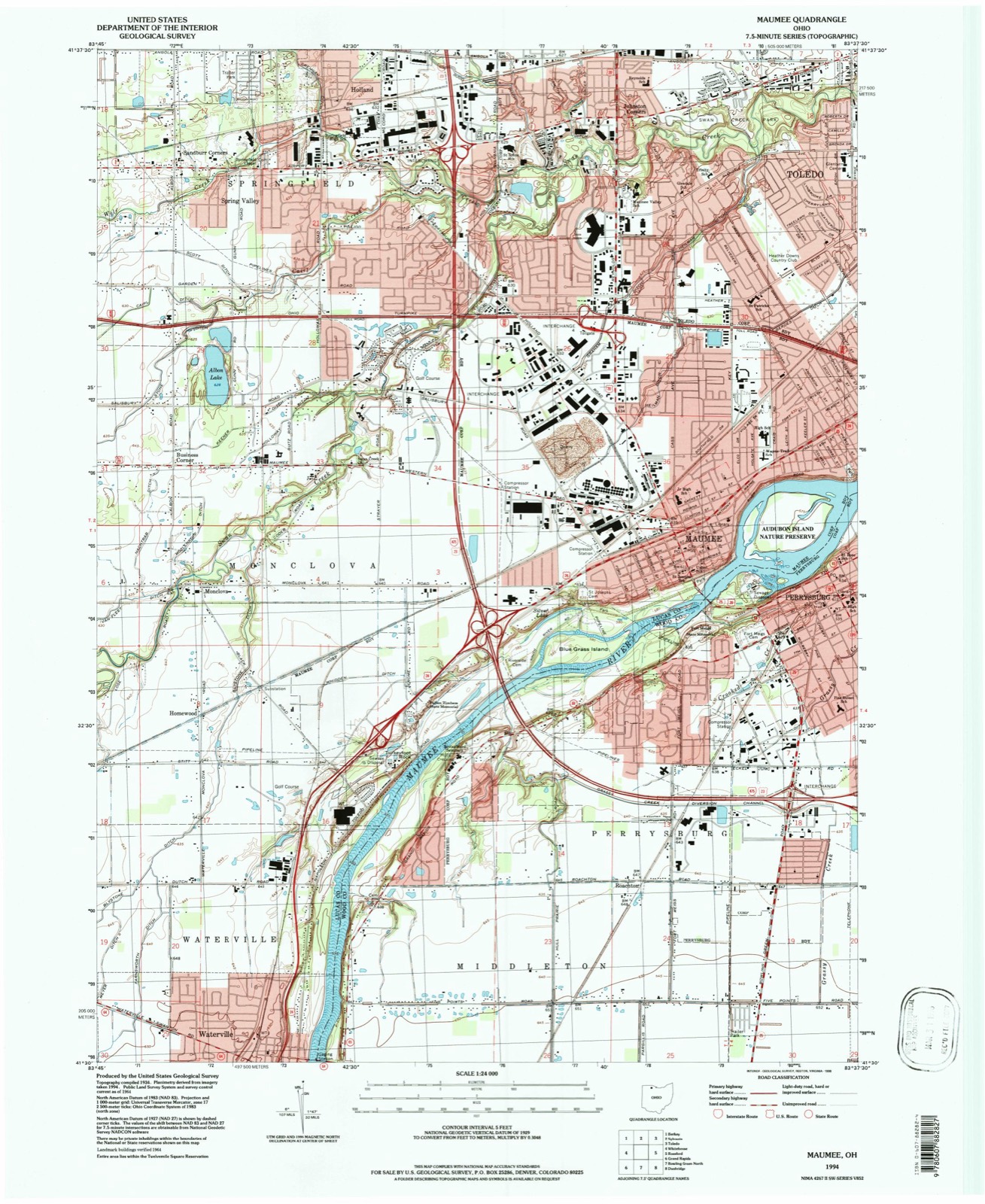 Topographic sheet of Crandenbrook, surveyed 1994