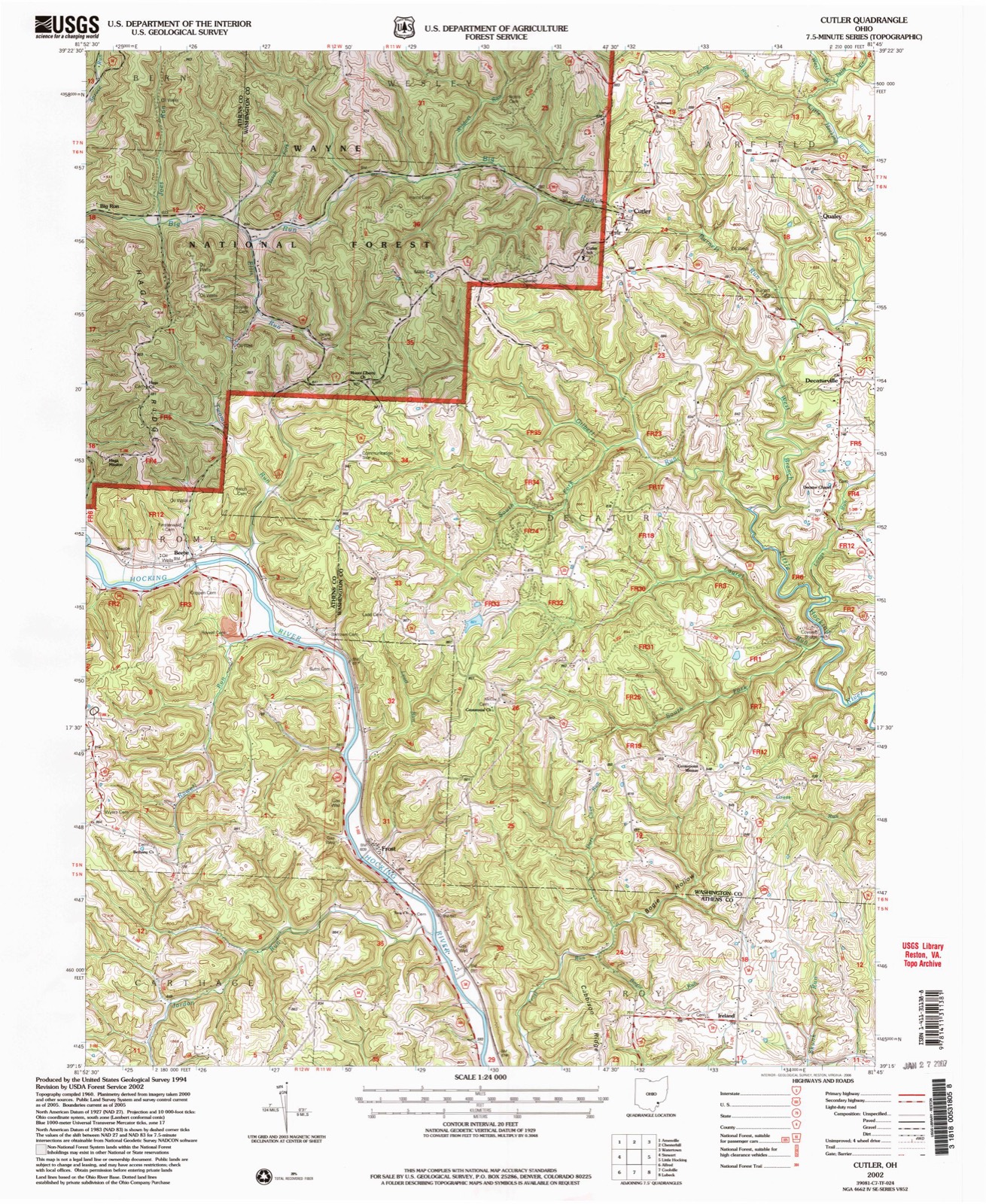 Topographic sheet of Cutler, surveyed 2002