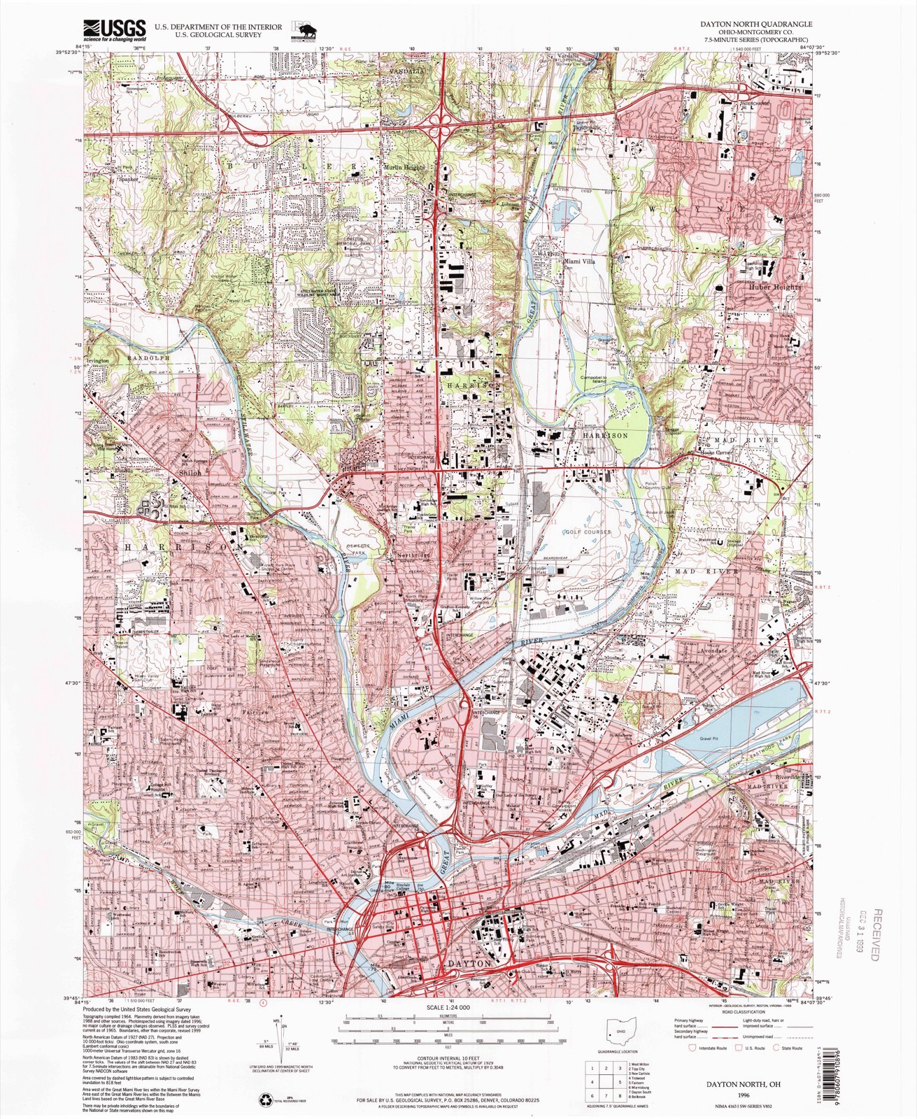 Topographic sheet of Fairview, surveyed 1996