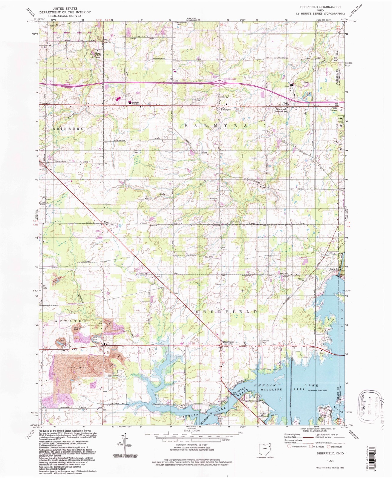 Topographic sheet of Diamond, surveyed 1994