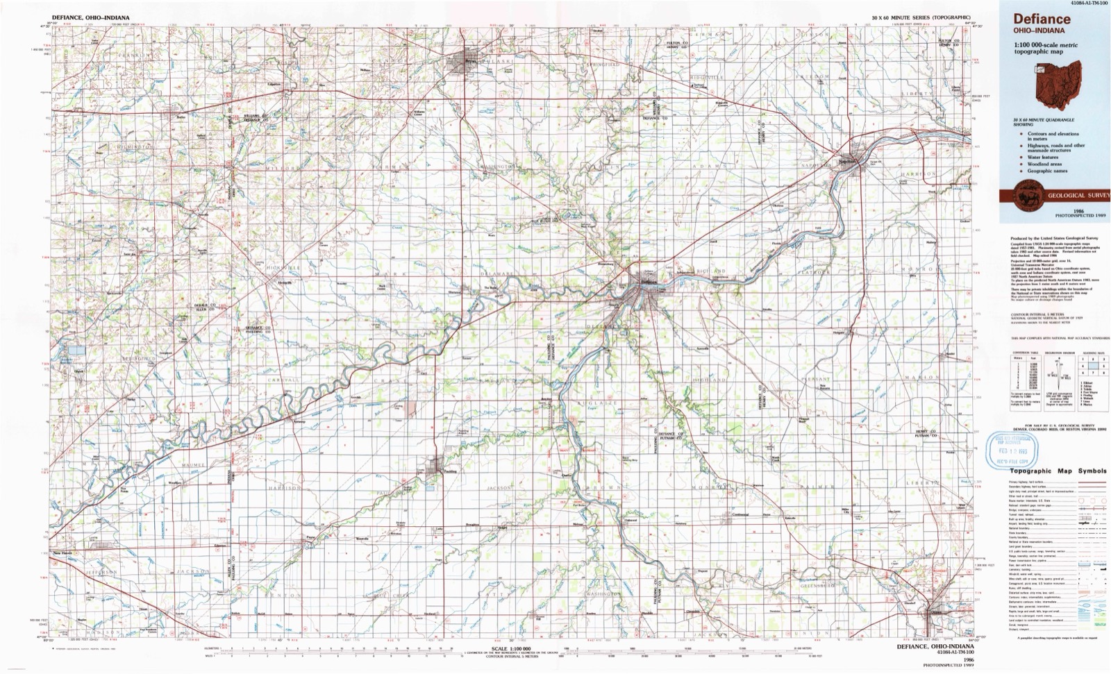 Topographic sheet of Batson, surveyed 1986
