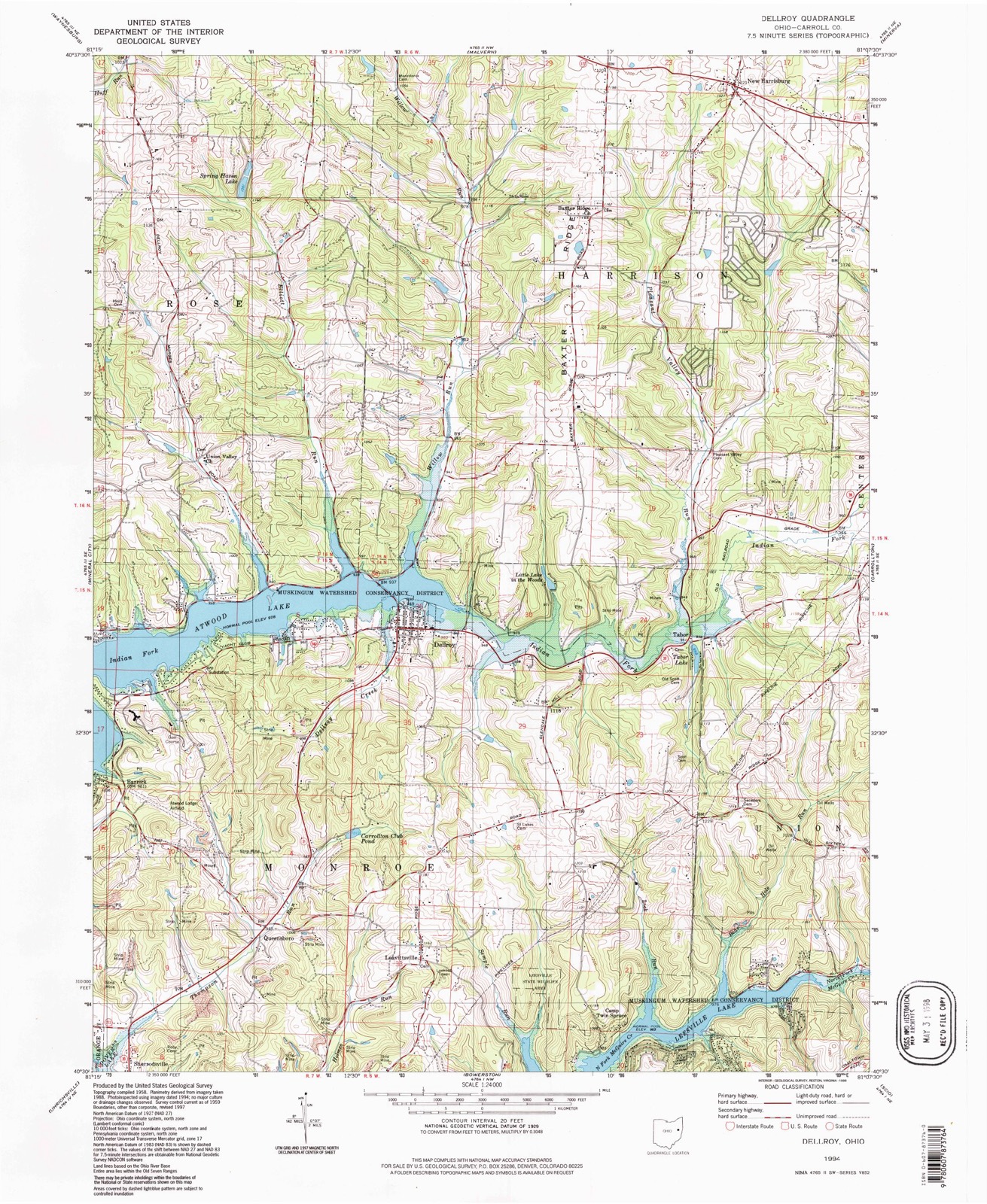 Topographic sheet of Lakeview, surveyed 1994