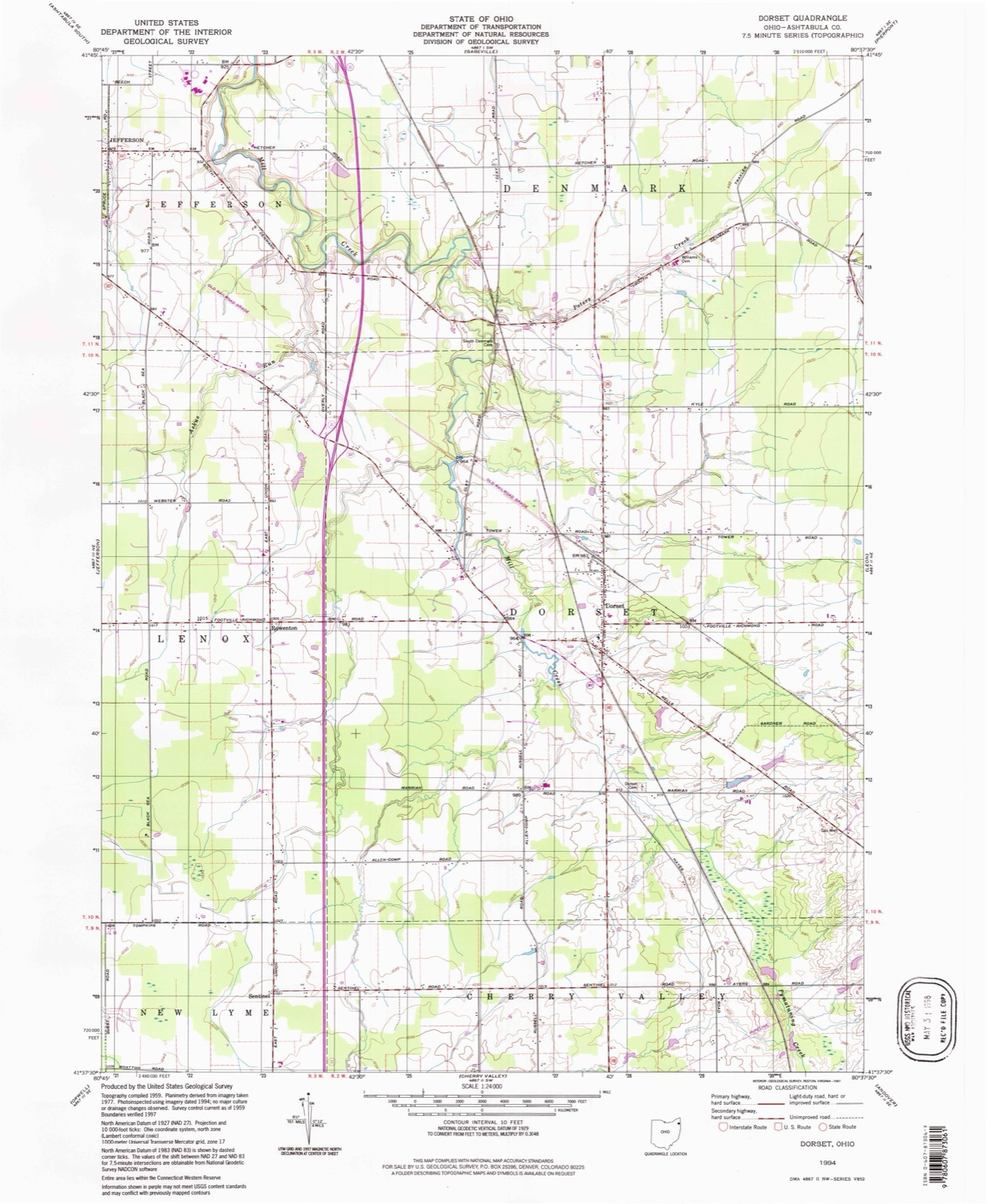Topographic sheet of Dorset, surveyed 1994