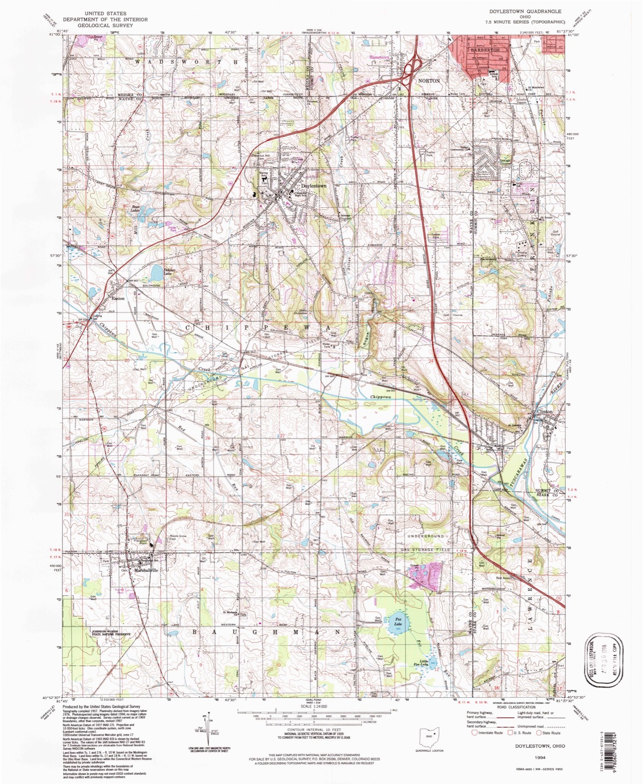 Topographic sheet of Clinton, surveyed 1994