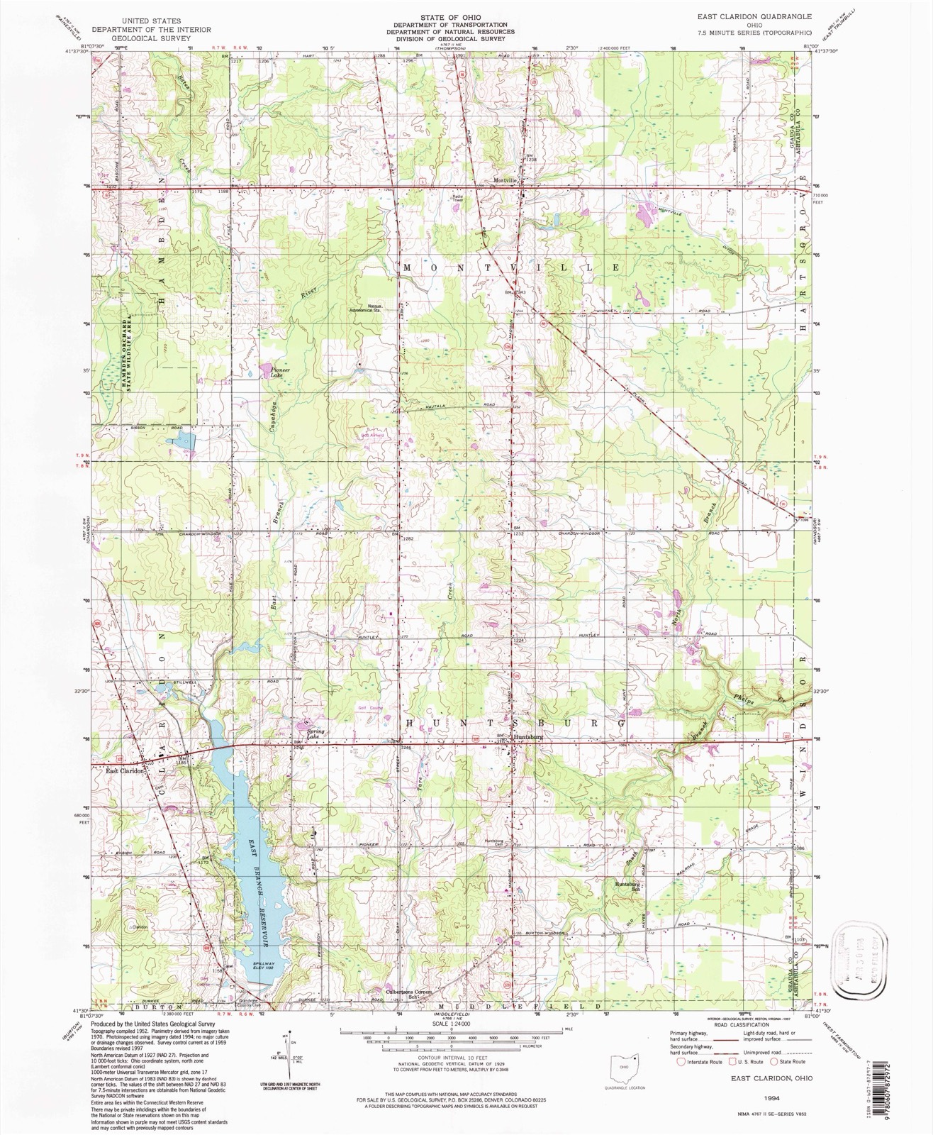 Topographic sheet of Montville, surveyed 1994