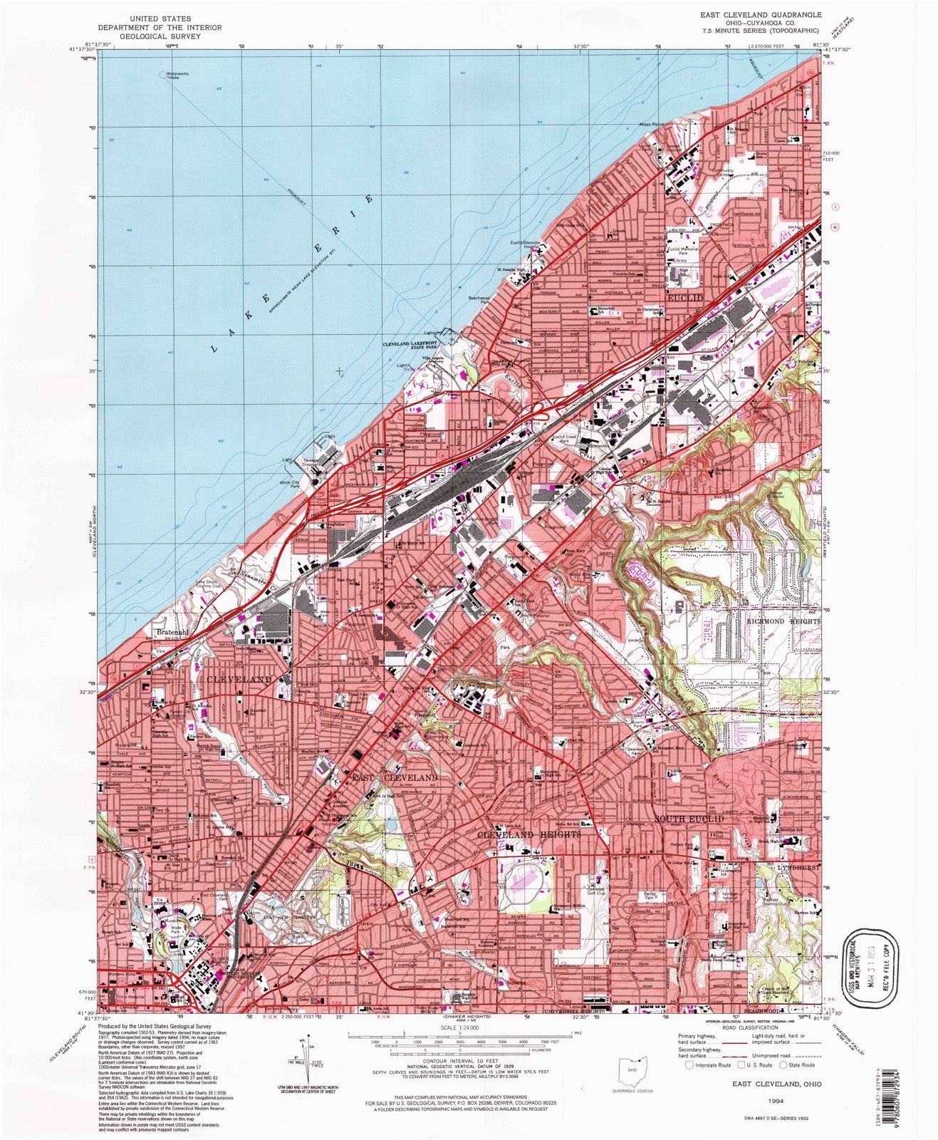 Topographic sheet of Manhattan Beach, surveyed 1994