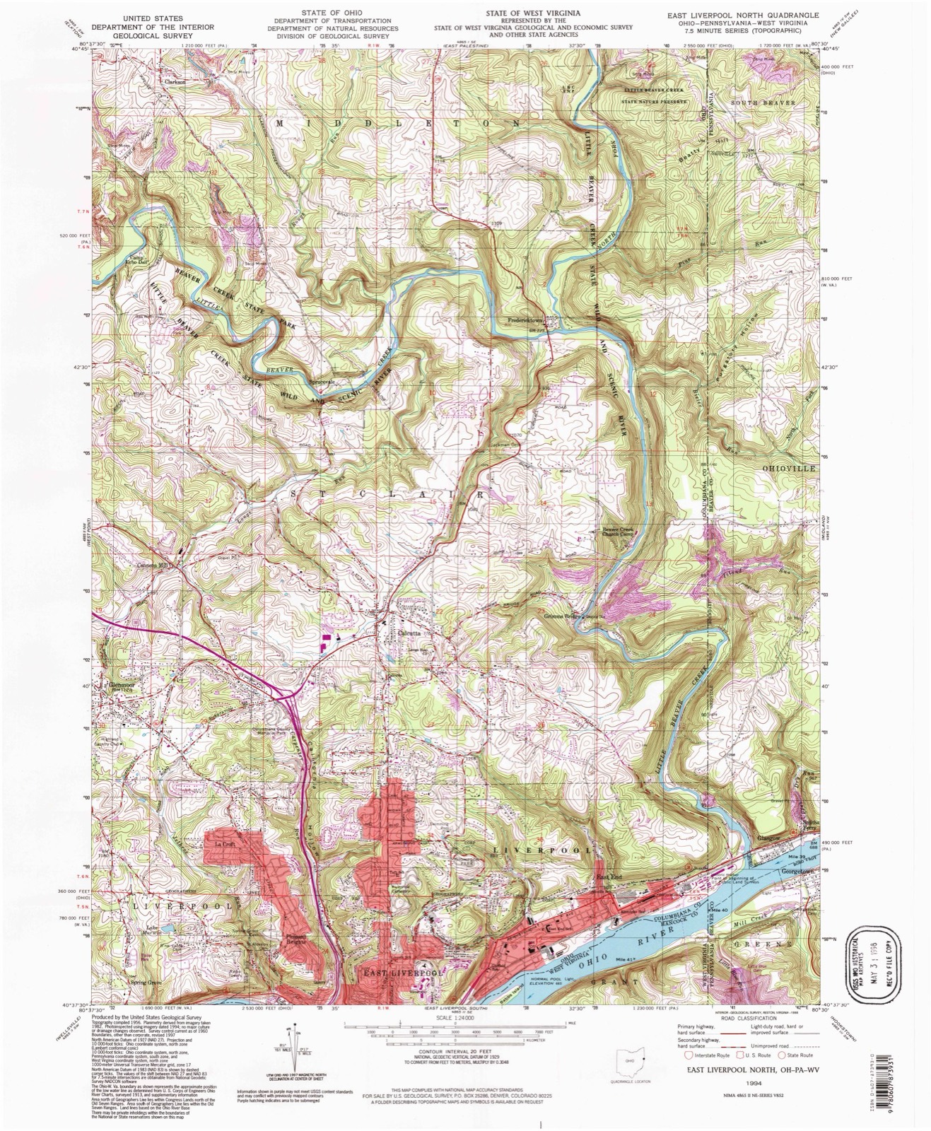 Topographic sheet of Glendale, surveyed 1994