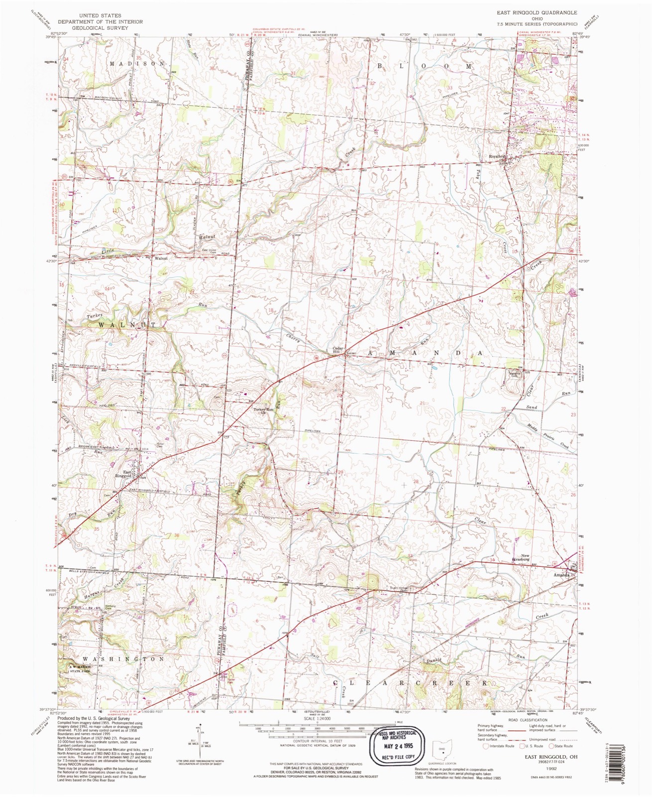 Topographic sheet of Cedar Hill, surveyed 1992