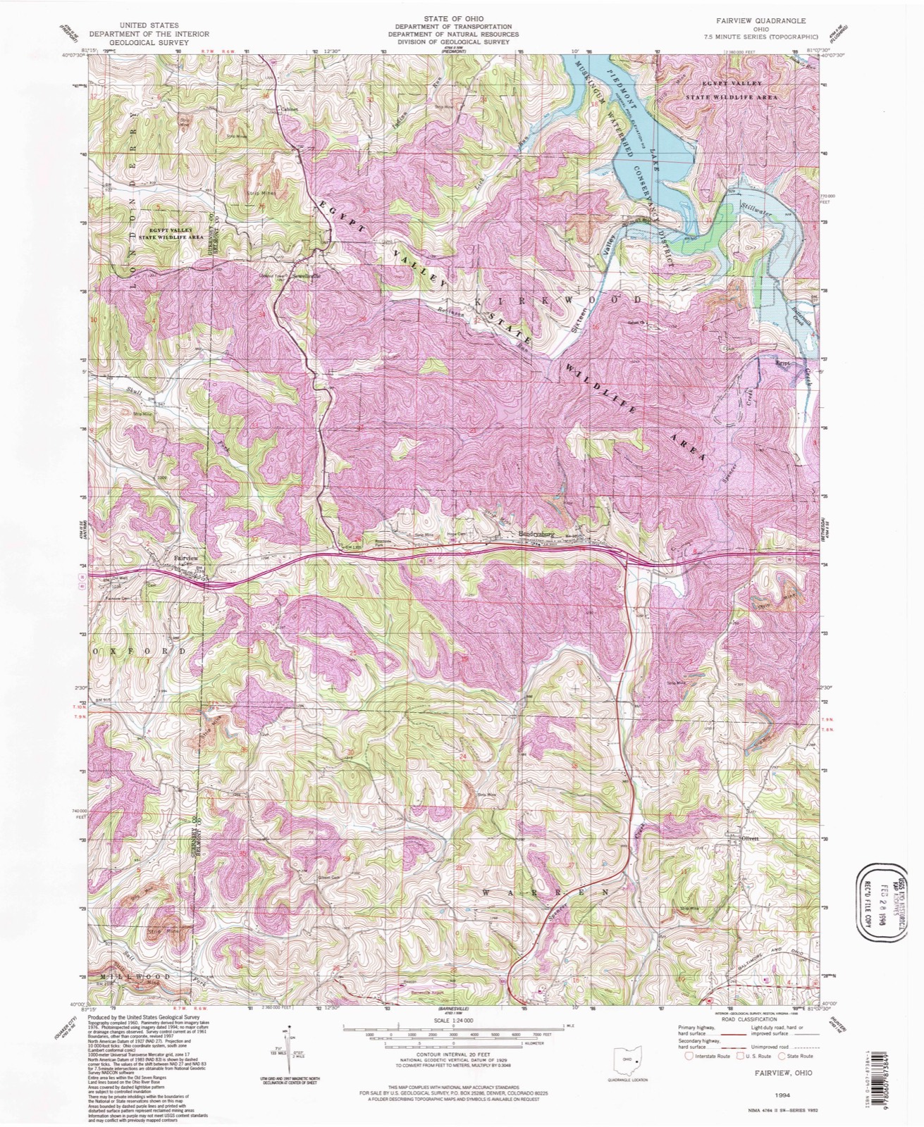 Topographic sheet of Cabinet, surveyed 1994