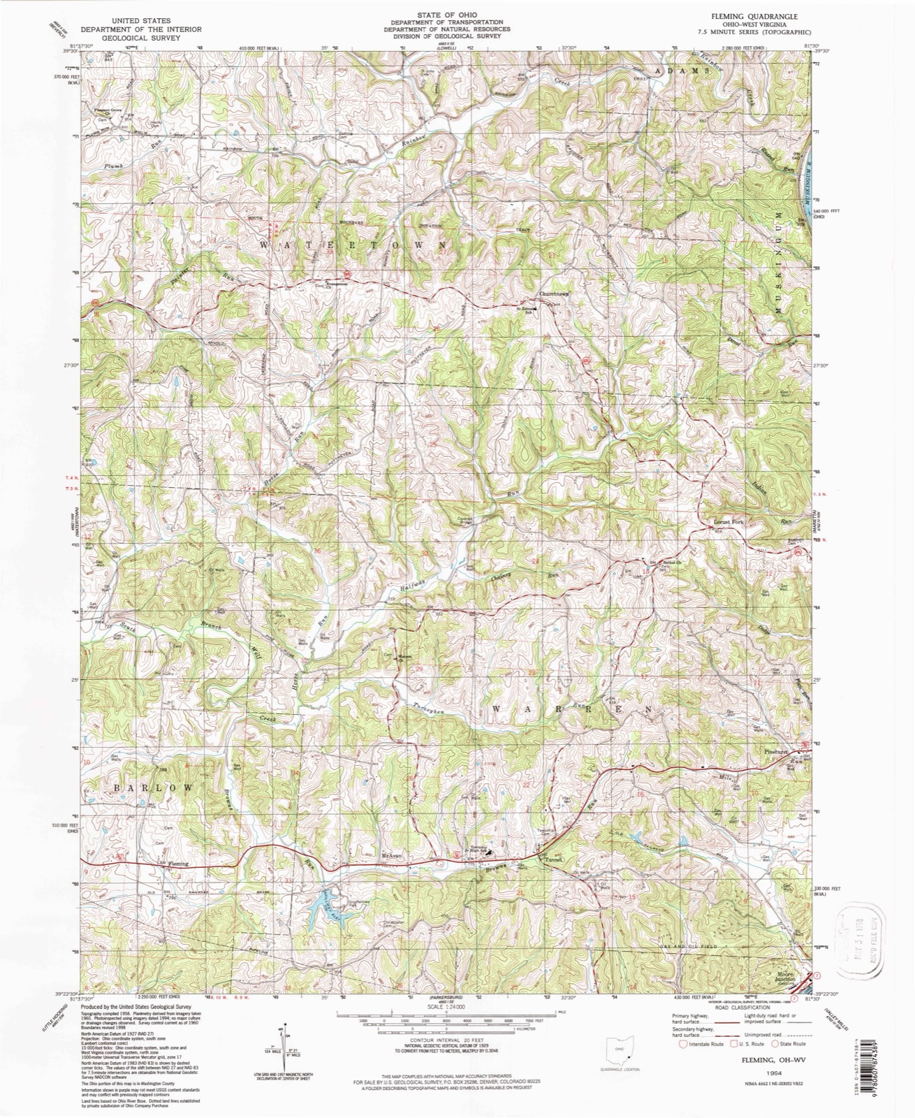 Topographic sheet of Locust Fork, surveyed 1994