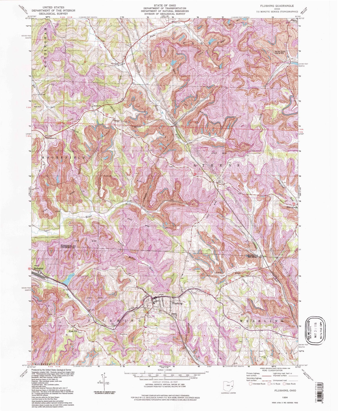 Topographic sheet of Flushing, surveyed 1994