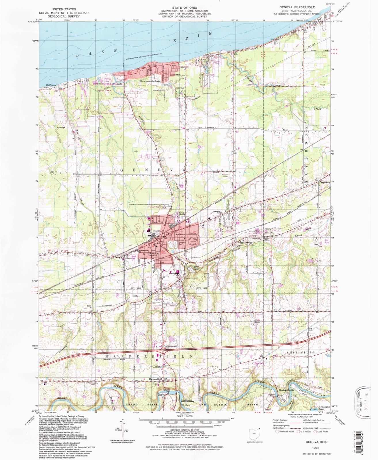 Topographic sheet of Mapleton Beach, surveyed 1994
