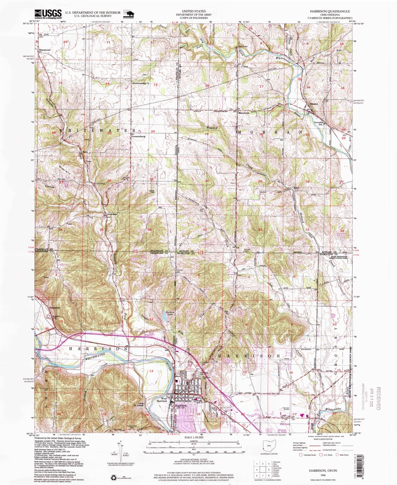 Topographic sheet of Macedonia, surveyed 1996