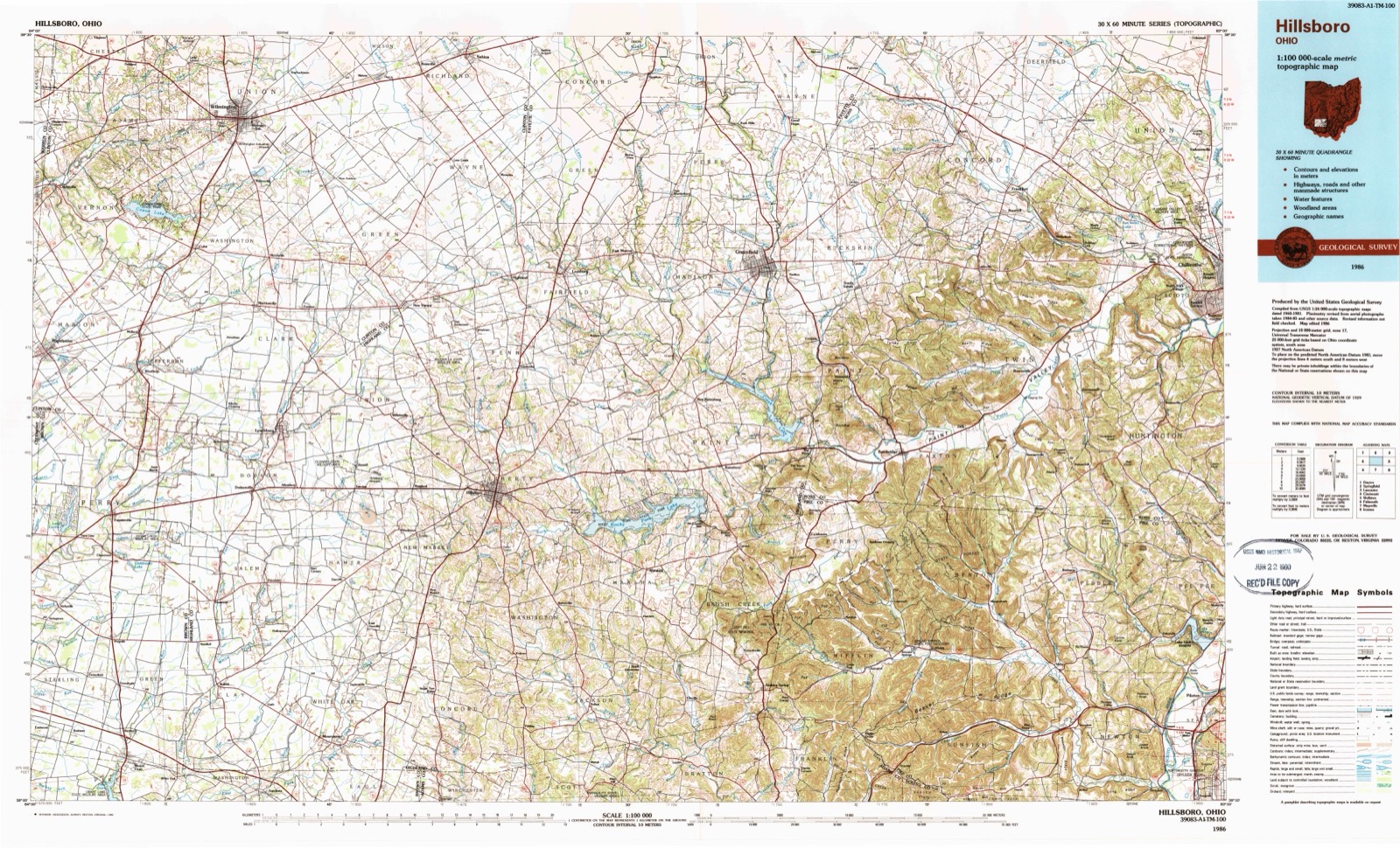 Topographic sheet of Centerville, surveyed 1986