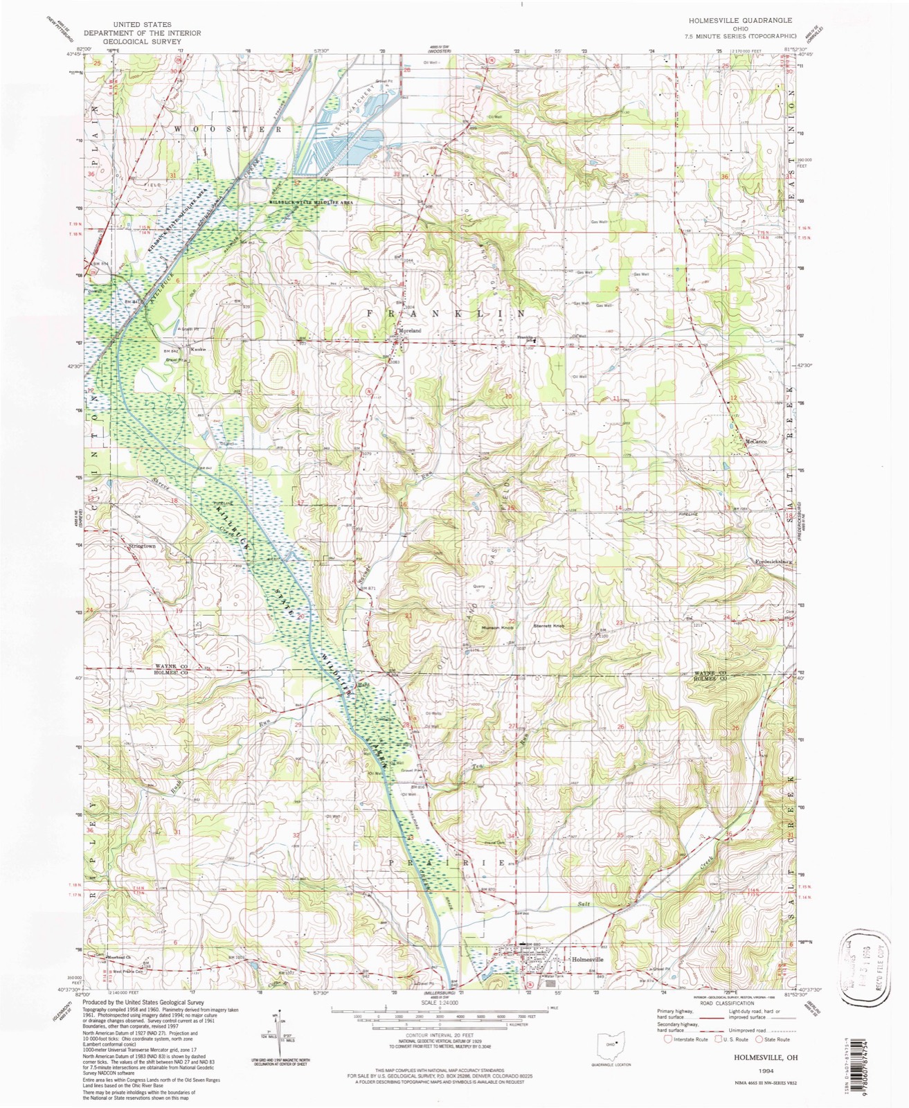 Topographic sheet of McCance, surveyed 1994