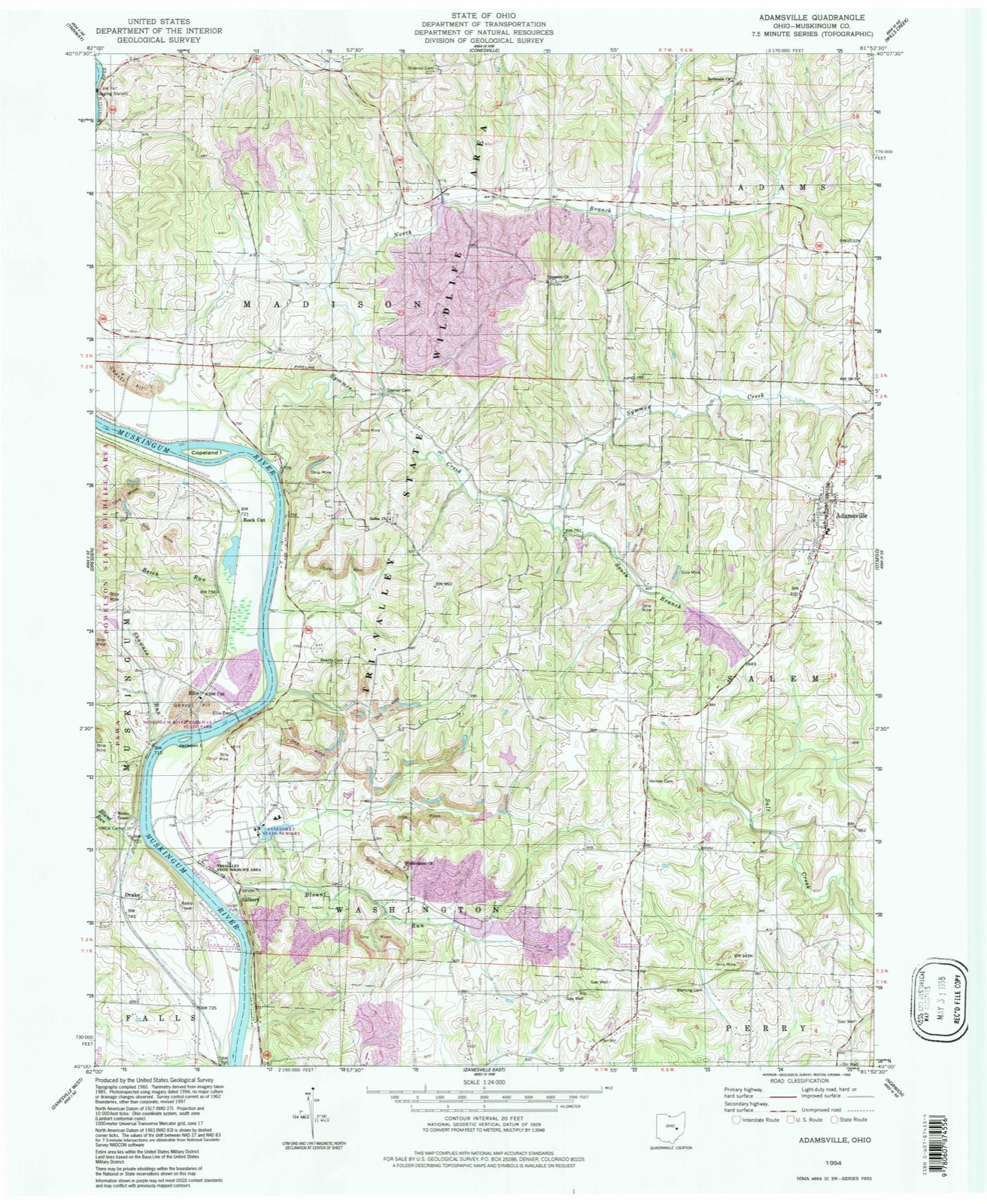 Topographic sheet of Drake, surveyed 1994
