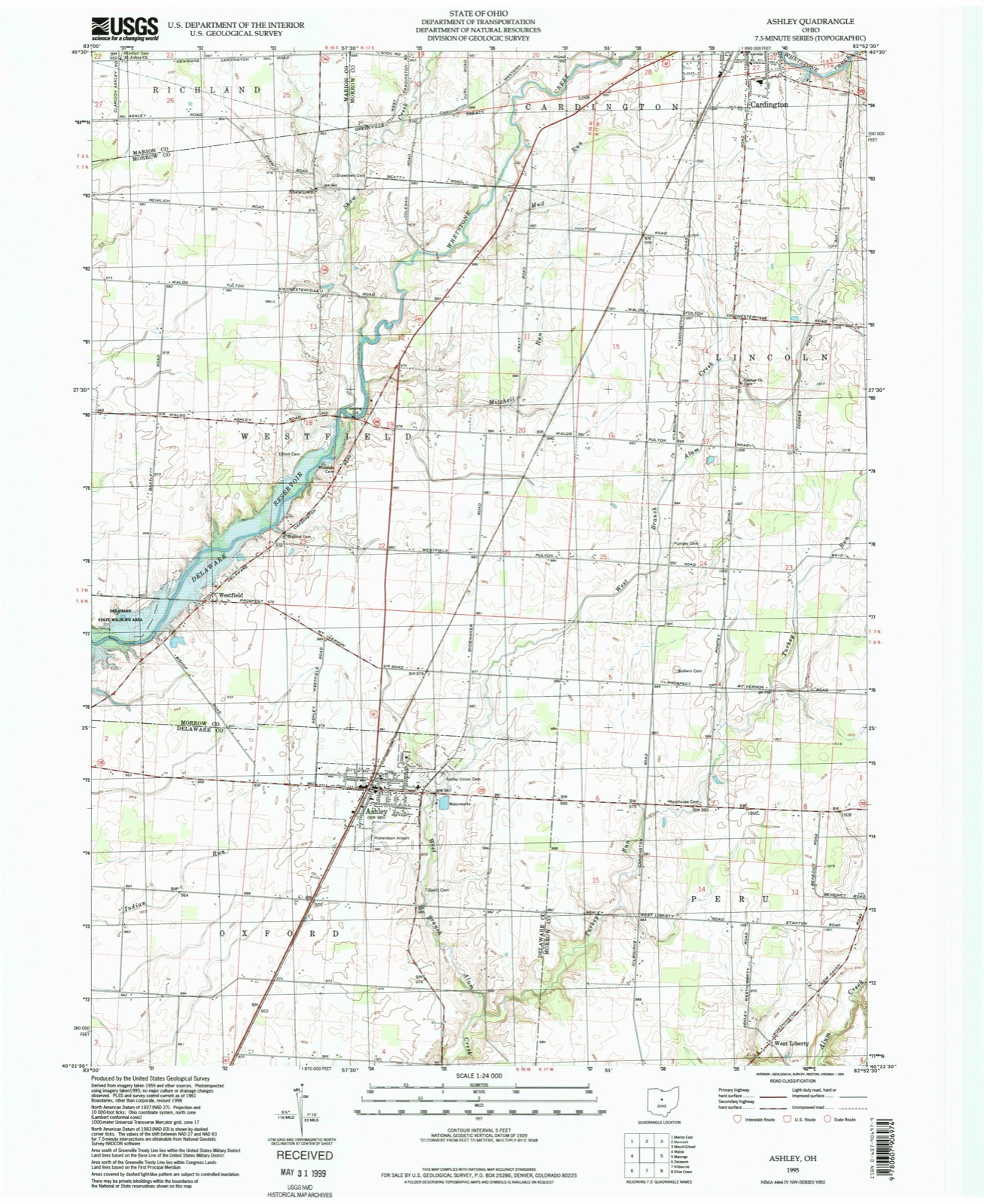 Topographic sheet of Shawtown, surveyed 1995