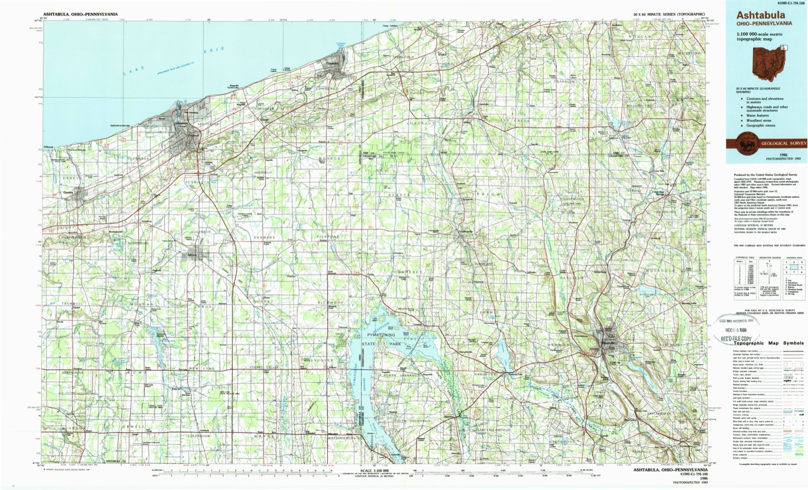 Topographic sheet of Edgewood, surveyed 1986