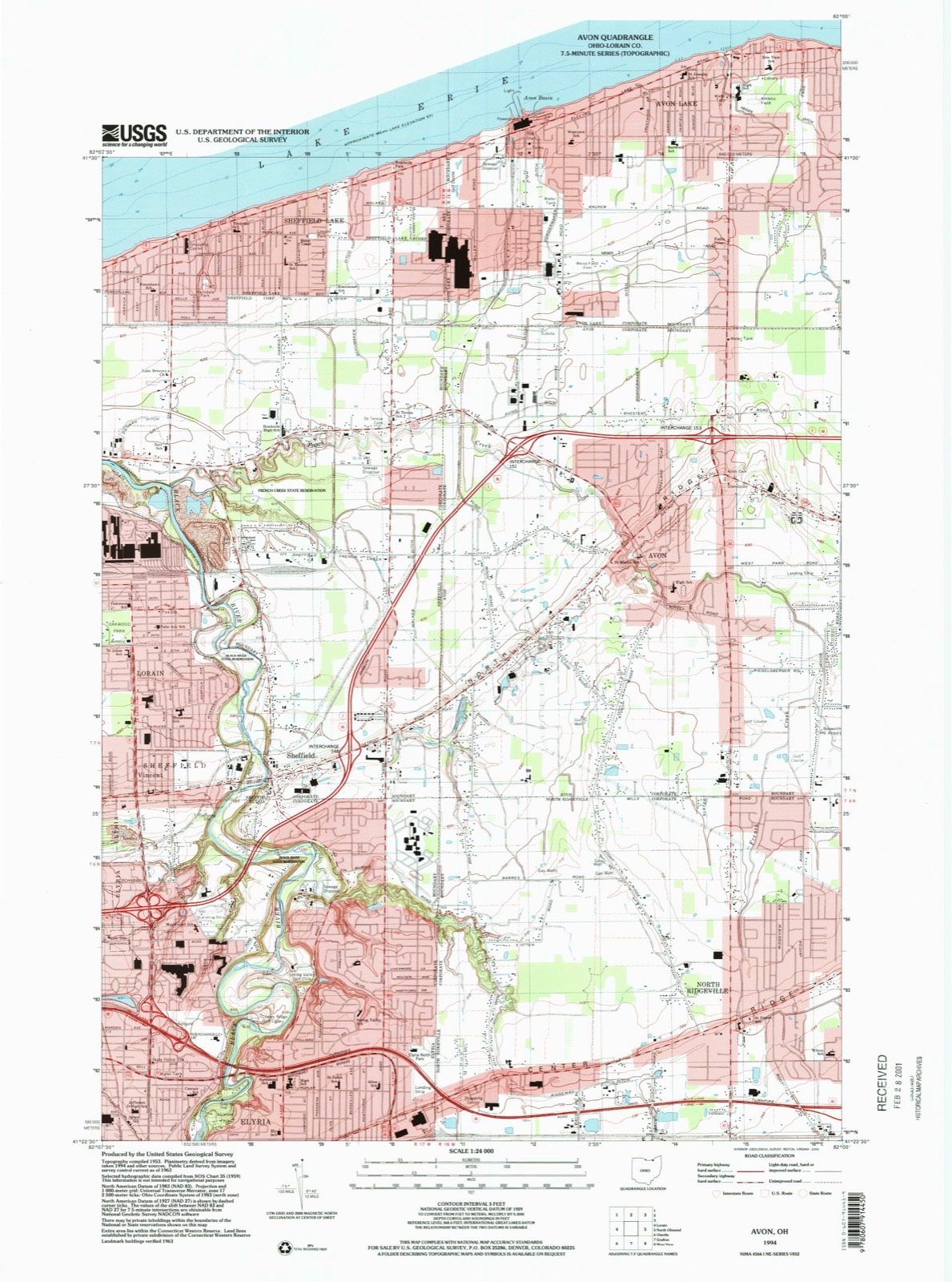 Topographic sheet of Avon Center, surveyed 1994