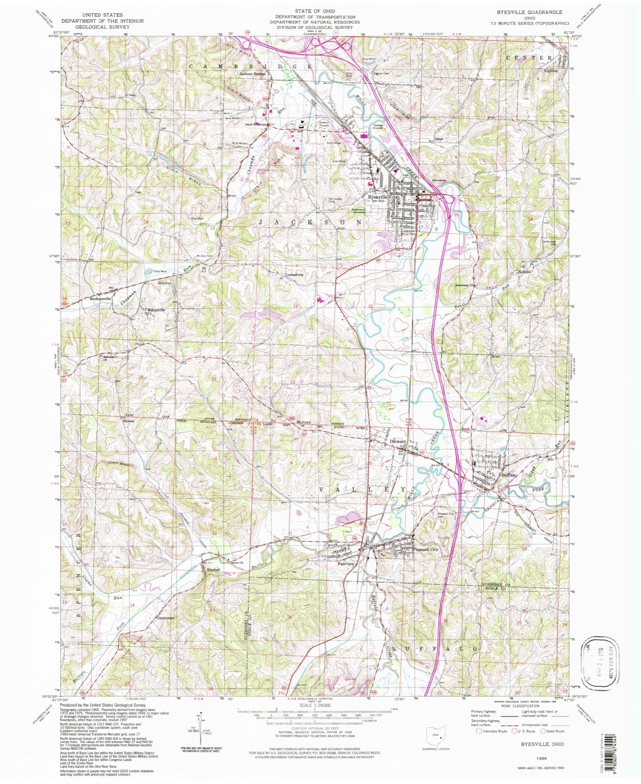 Topographic sheet of Opperman, surveyed 1994
