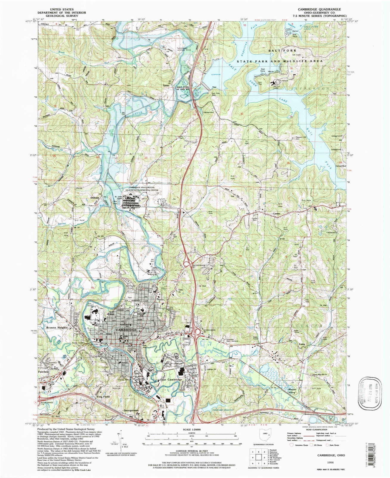 Topographic sheet of Center, surveyed 1994