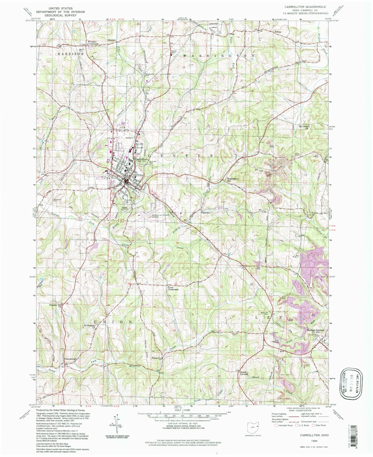 Topographic sheet of Petersburgh, surveyed 1994