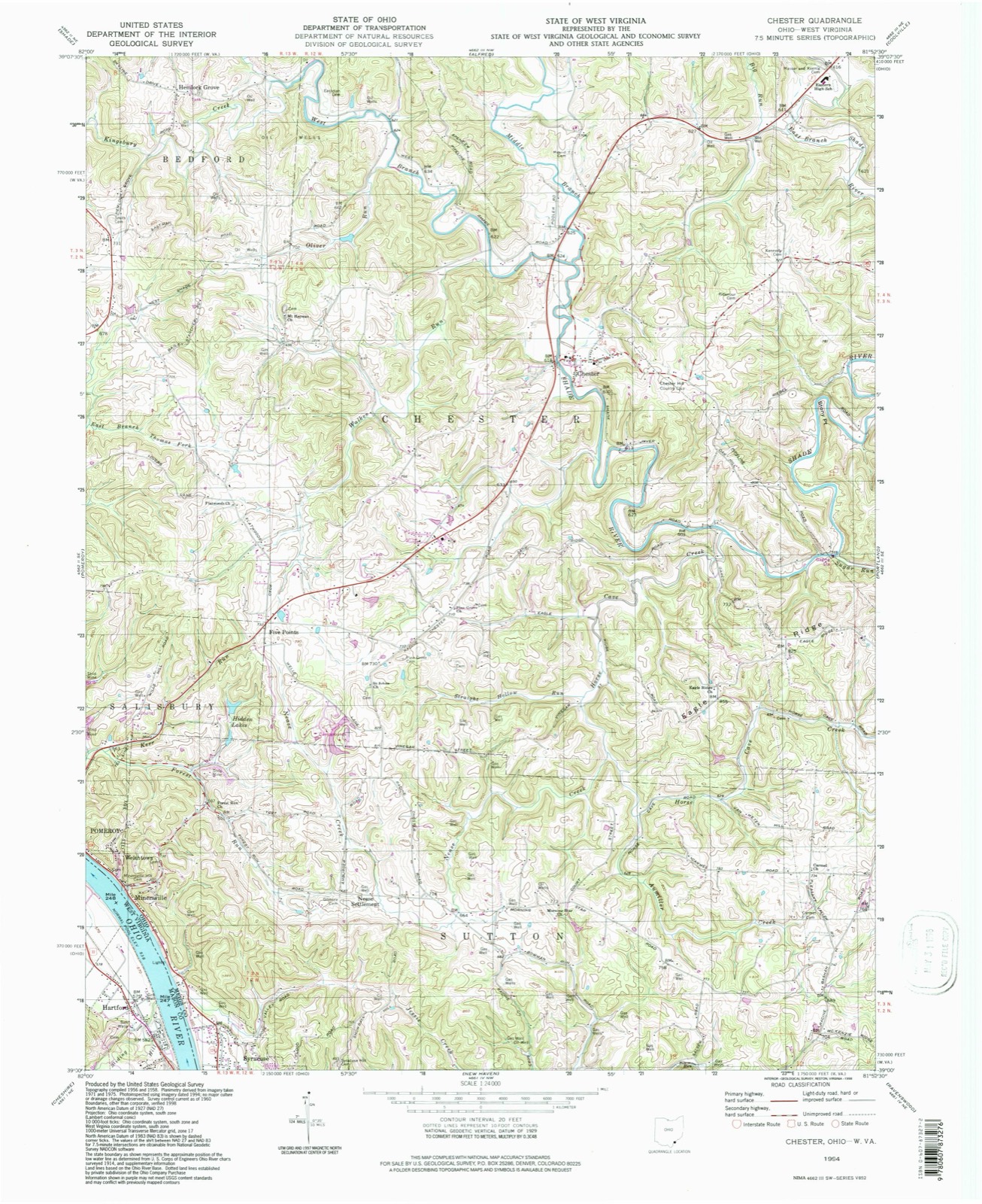 Topographic sheet of Chester, surveyed 1994