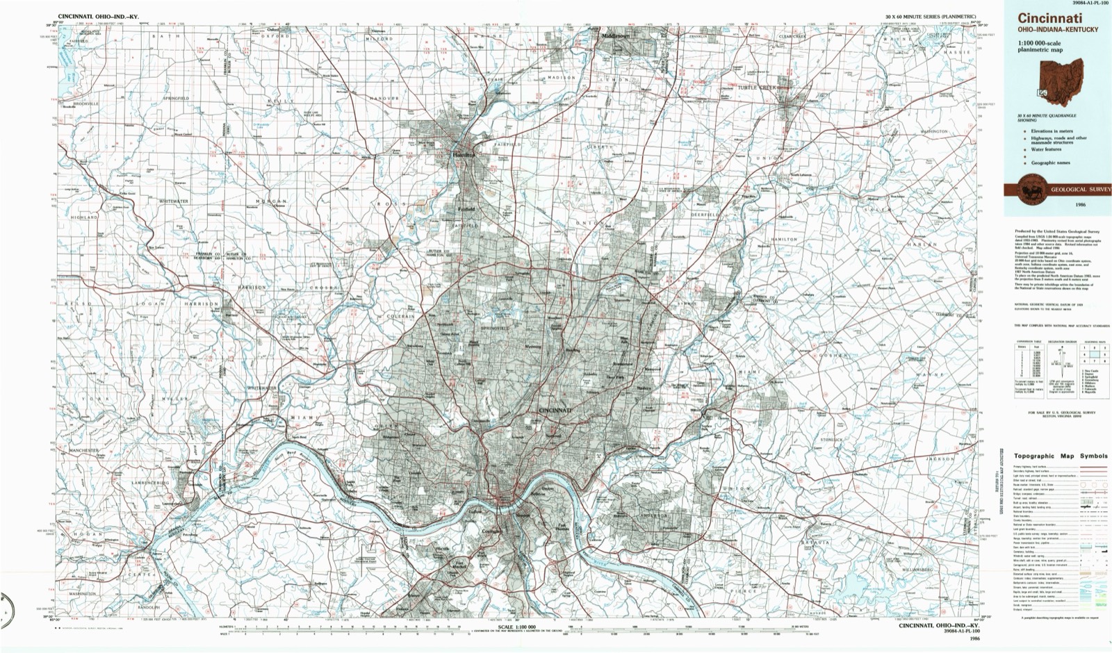 Topographic sheet of Comargo, surveyed 1986