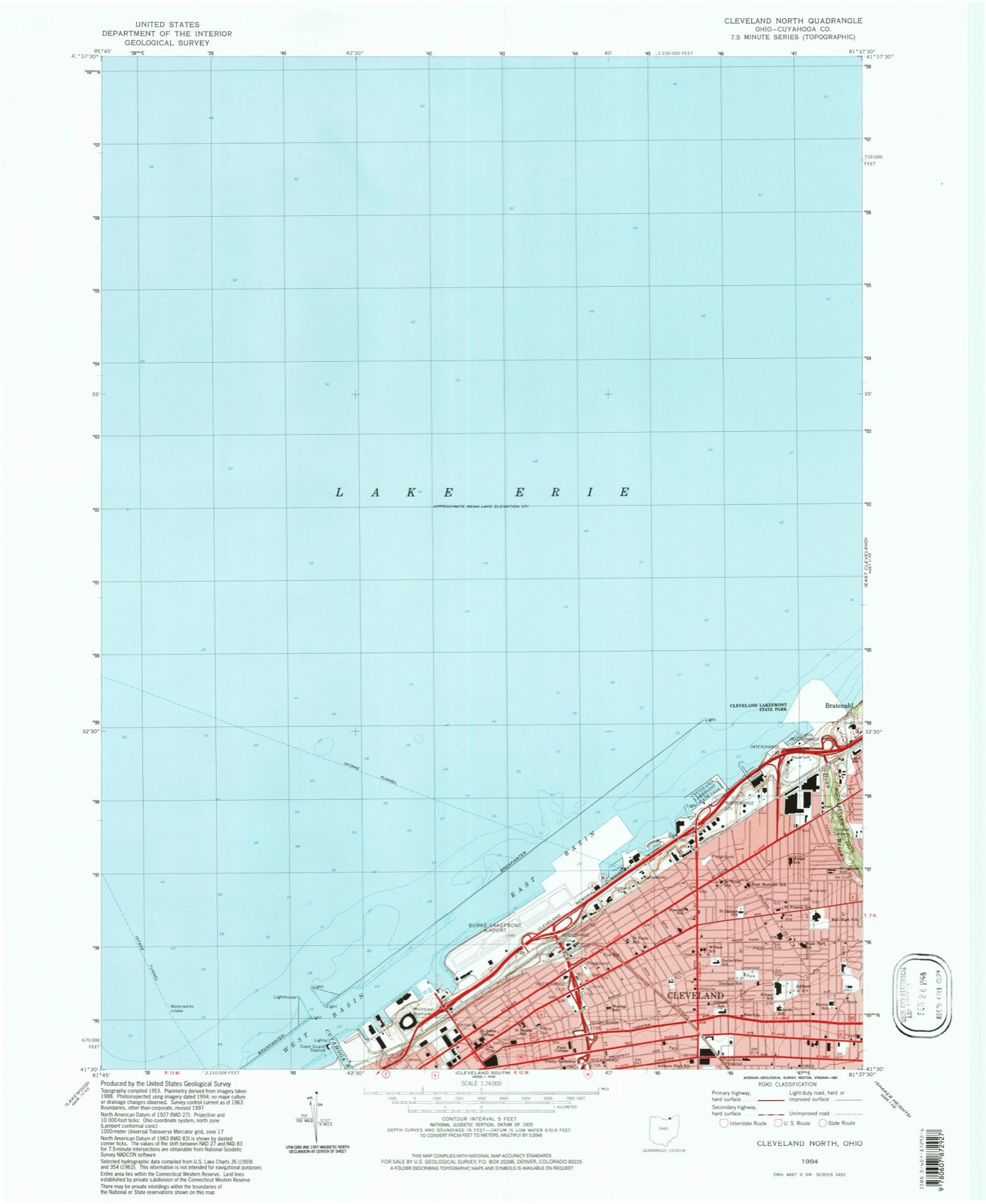 Topographic sheet of Hough, surveyed 1994
