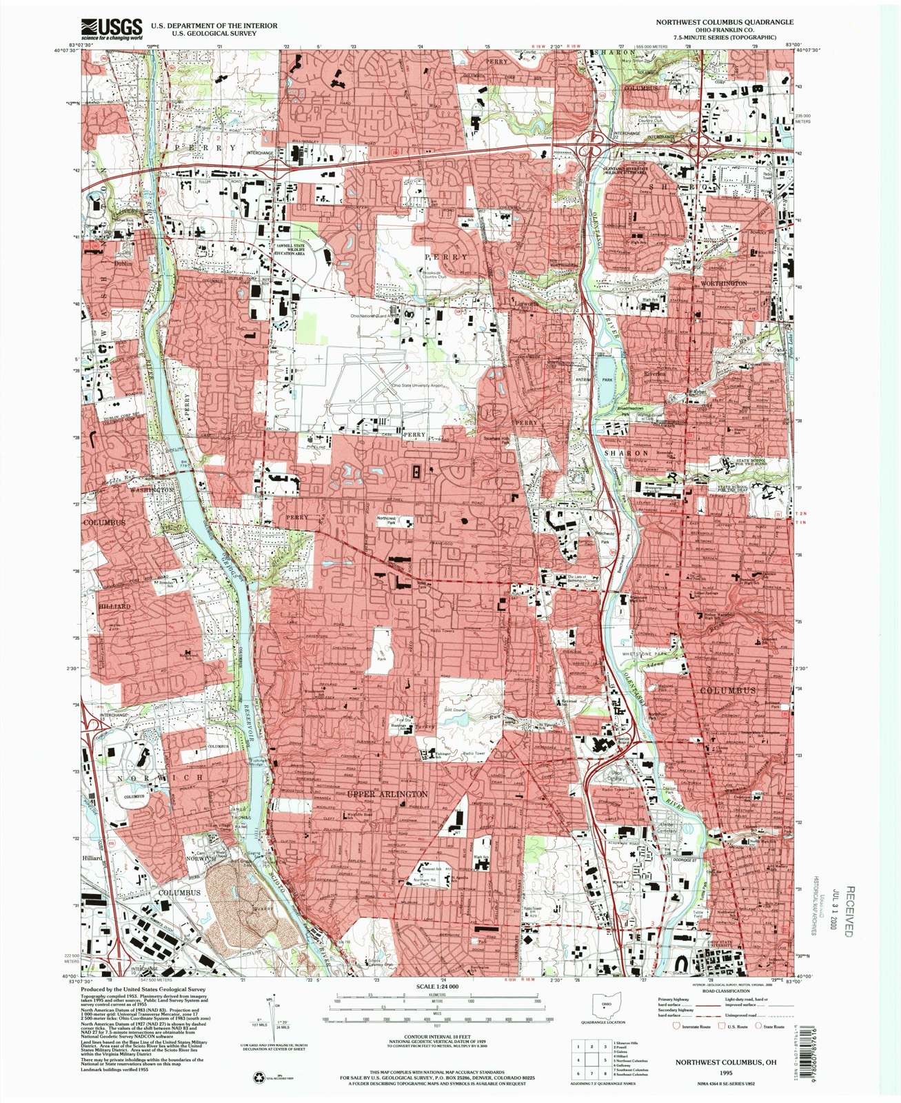 Topographic sheet of Davidson Run, surveyed 1995