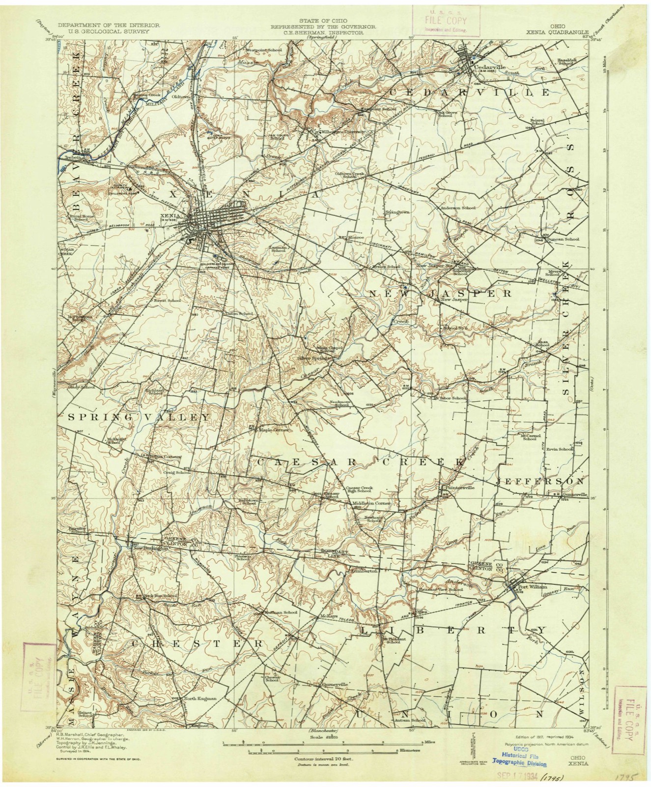 Topographic sheet of Stringtown, surveyed 1917