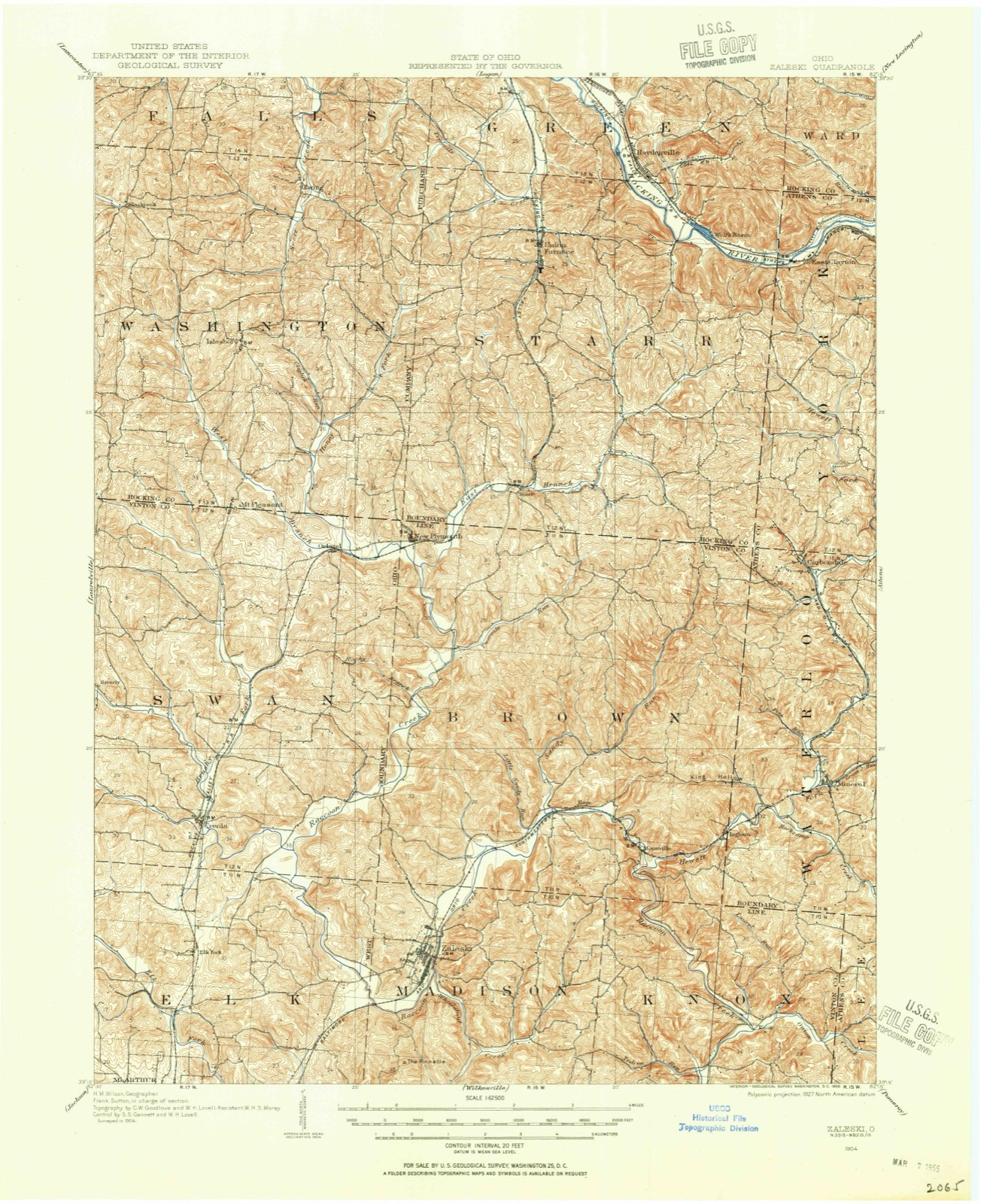 Topographic sheet of Blackjack, surveyed 1904
