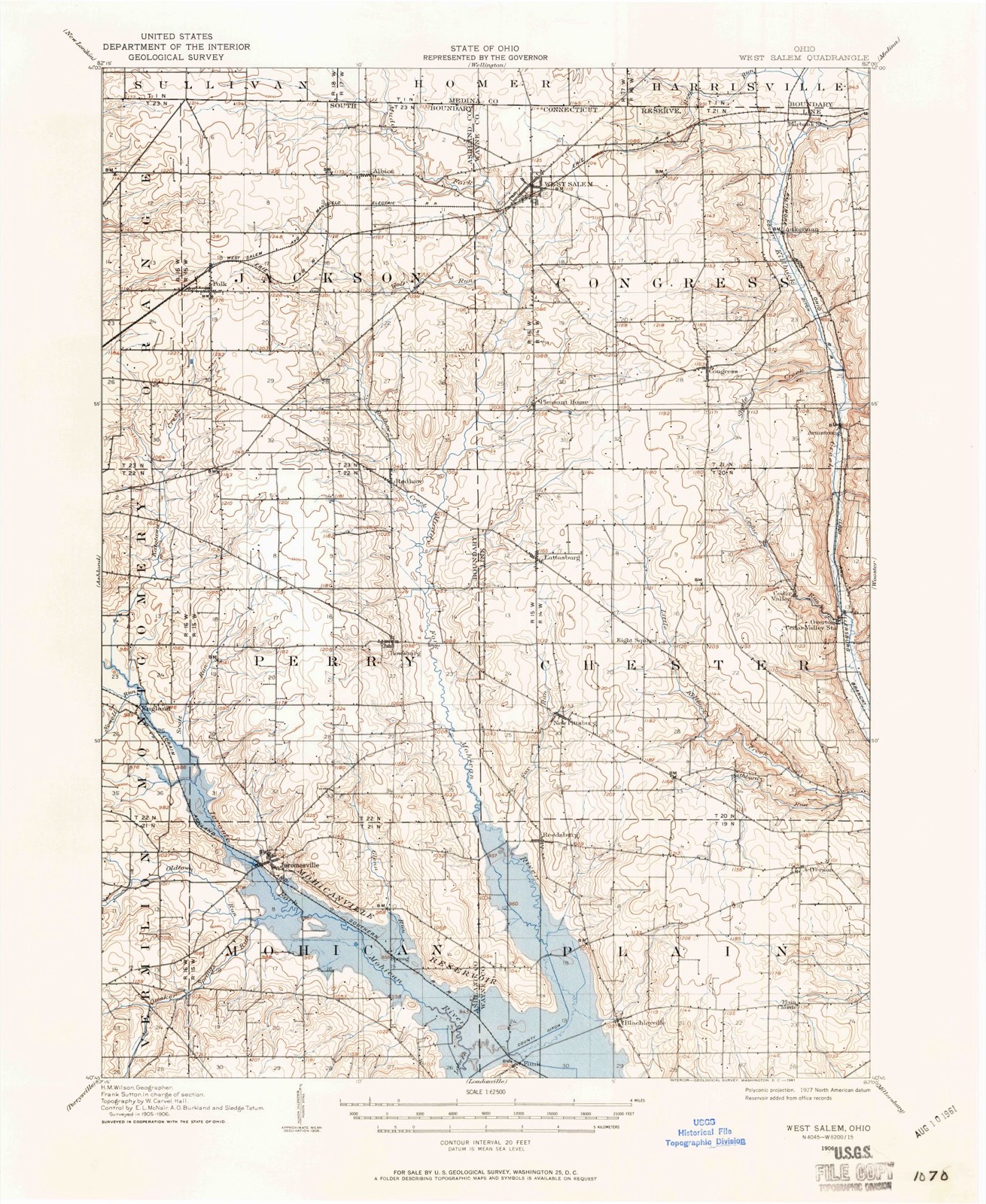 Topographic sheet of Armstrong, surveyed 1906
