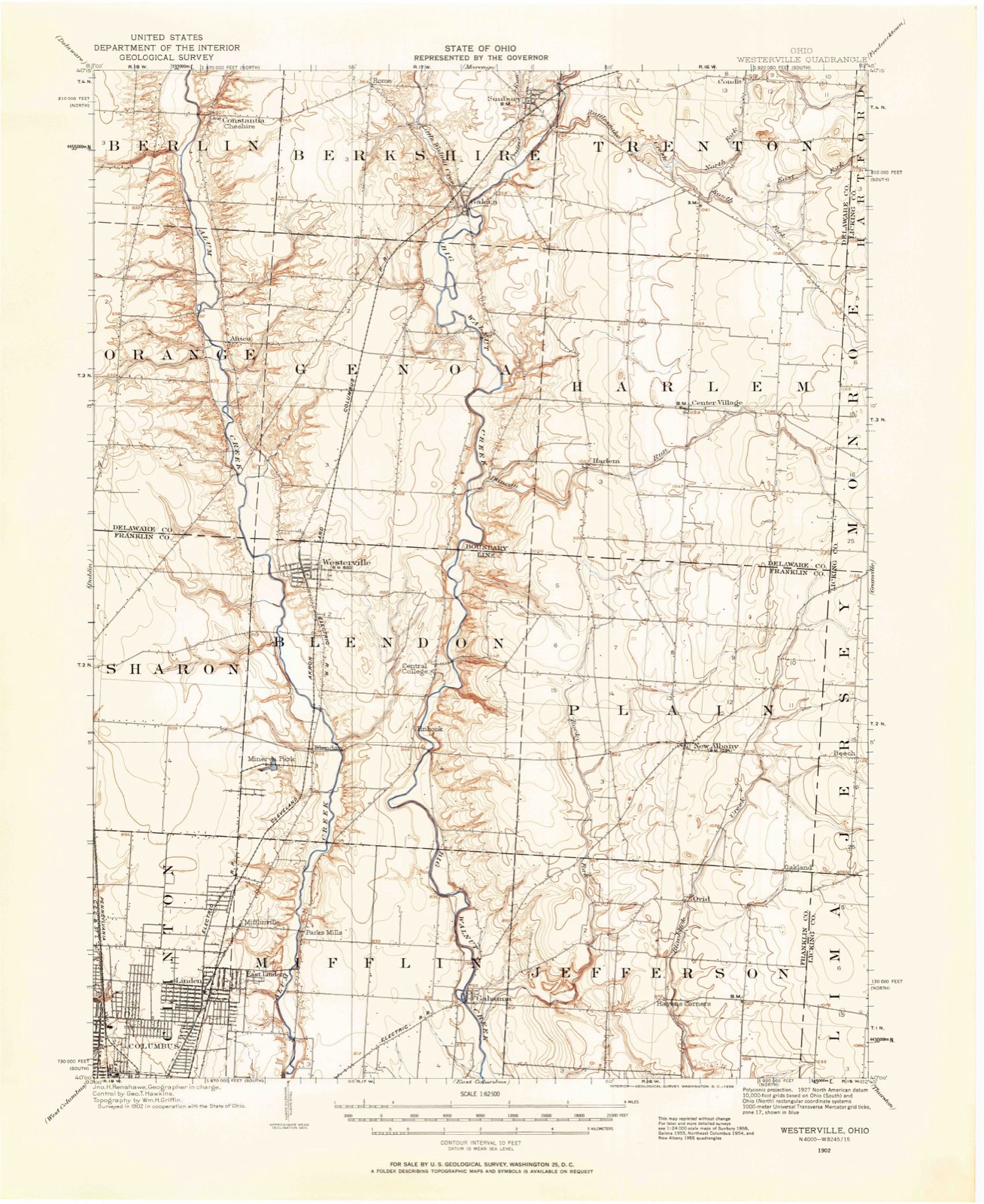 Topographic sheet of Ackerly Park, surveyed 1902