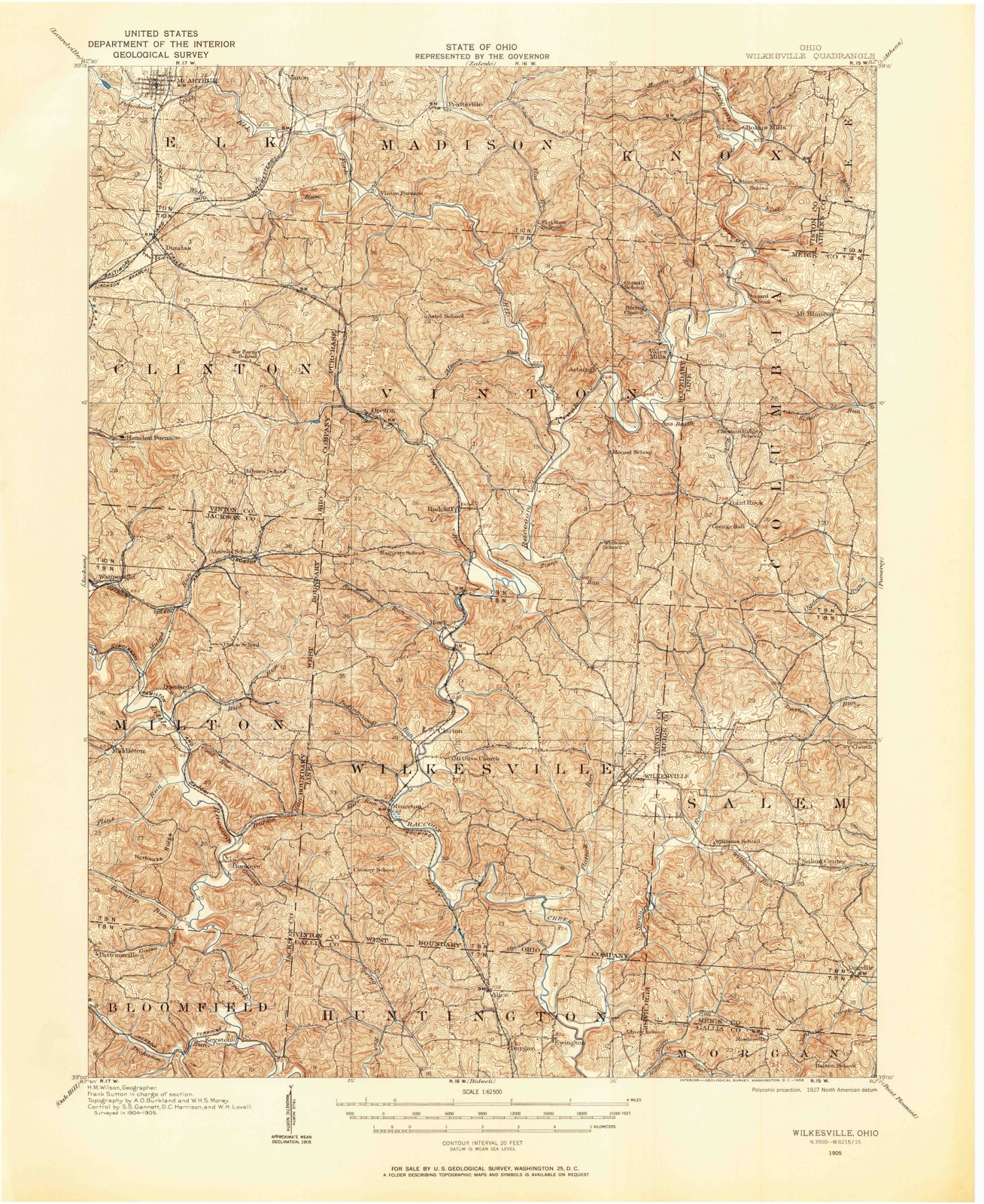 Topographic sheet of Mount Blanco, surveyed 1905