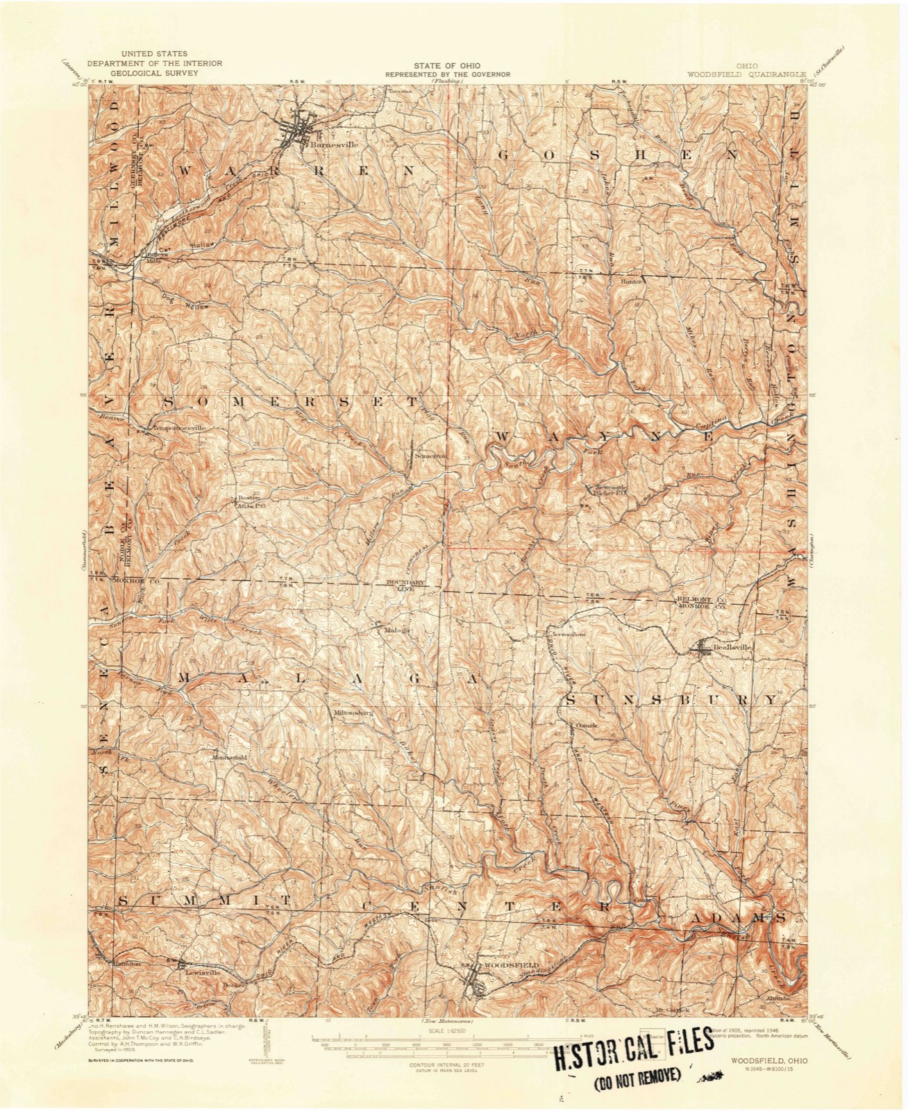 Topographic sheet of Altitude, surveyed 1905