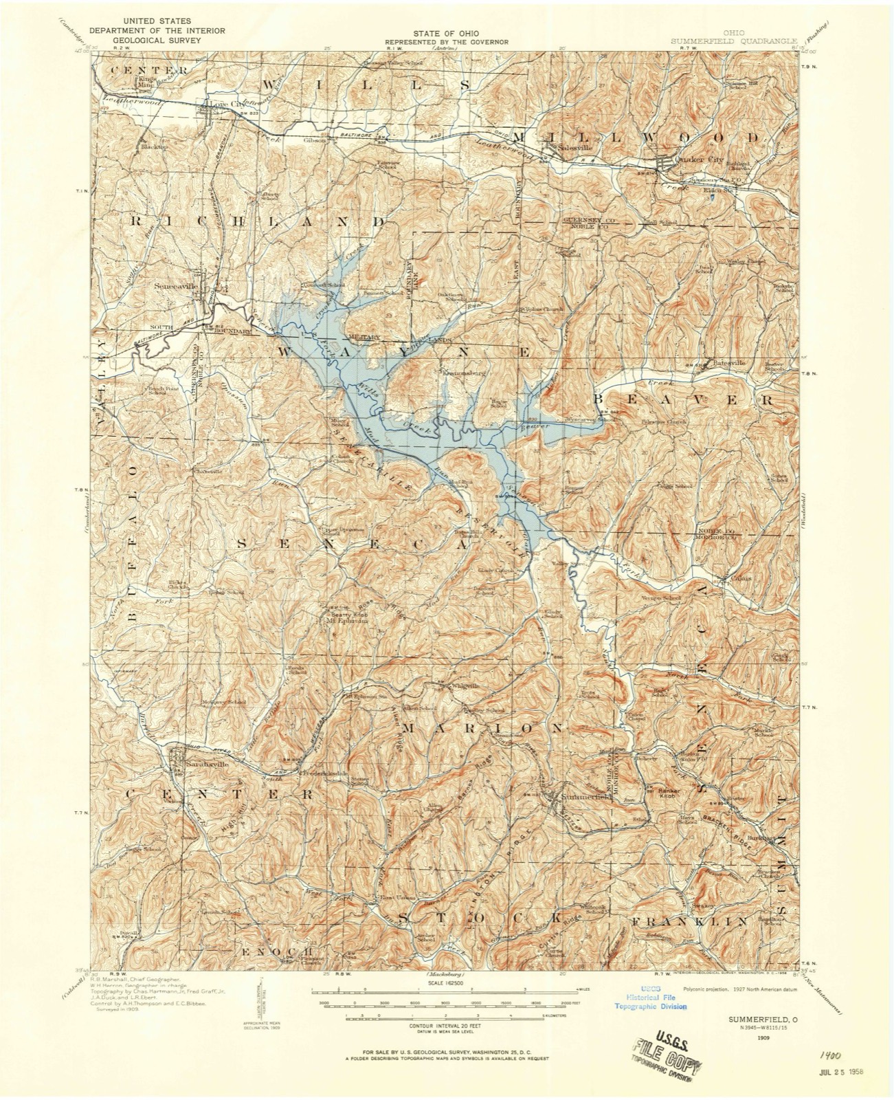 Topographic sheet of Brister, surveyed 1909