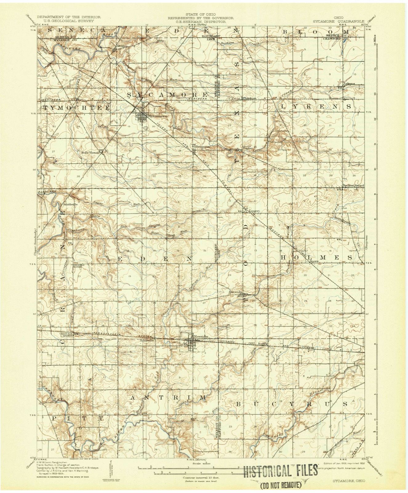 Topographic sheet of Broken Sword, surveyed 1906