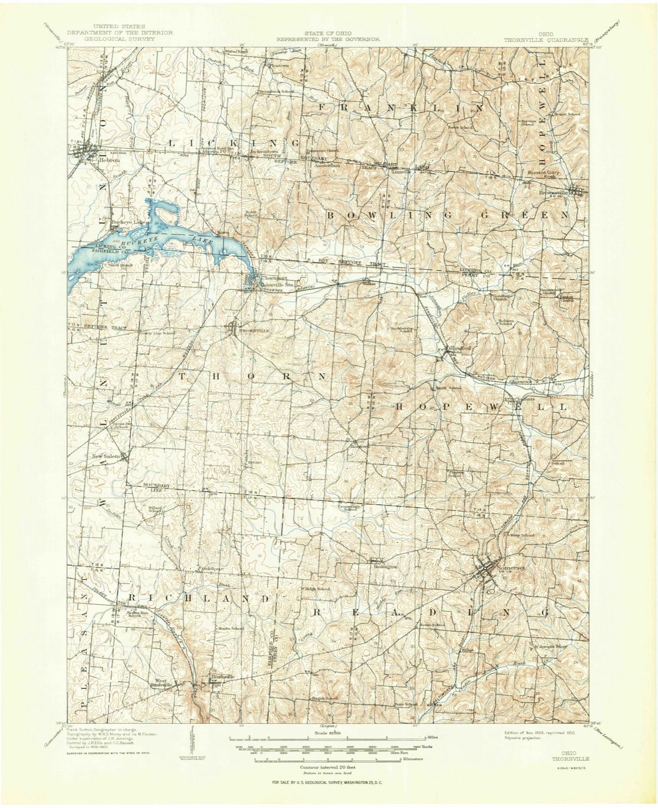 Topographic sheet of Fleatown, surveyed 1909