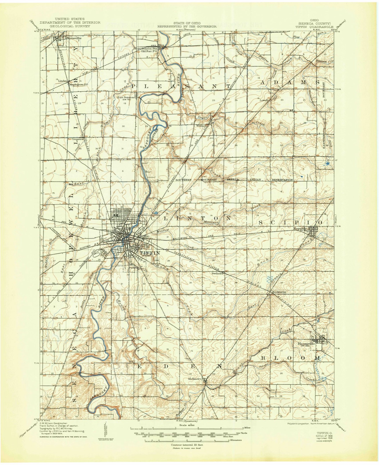Topographic sheet of Bettsville, surveyed 1906