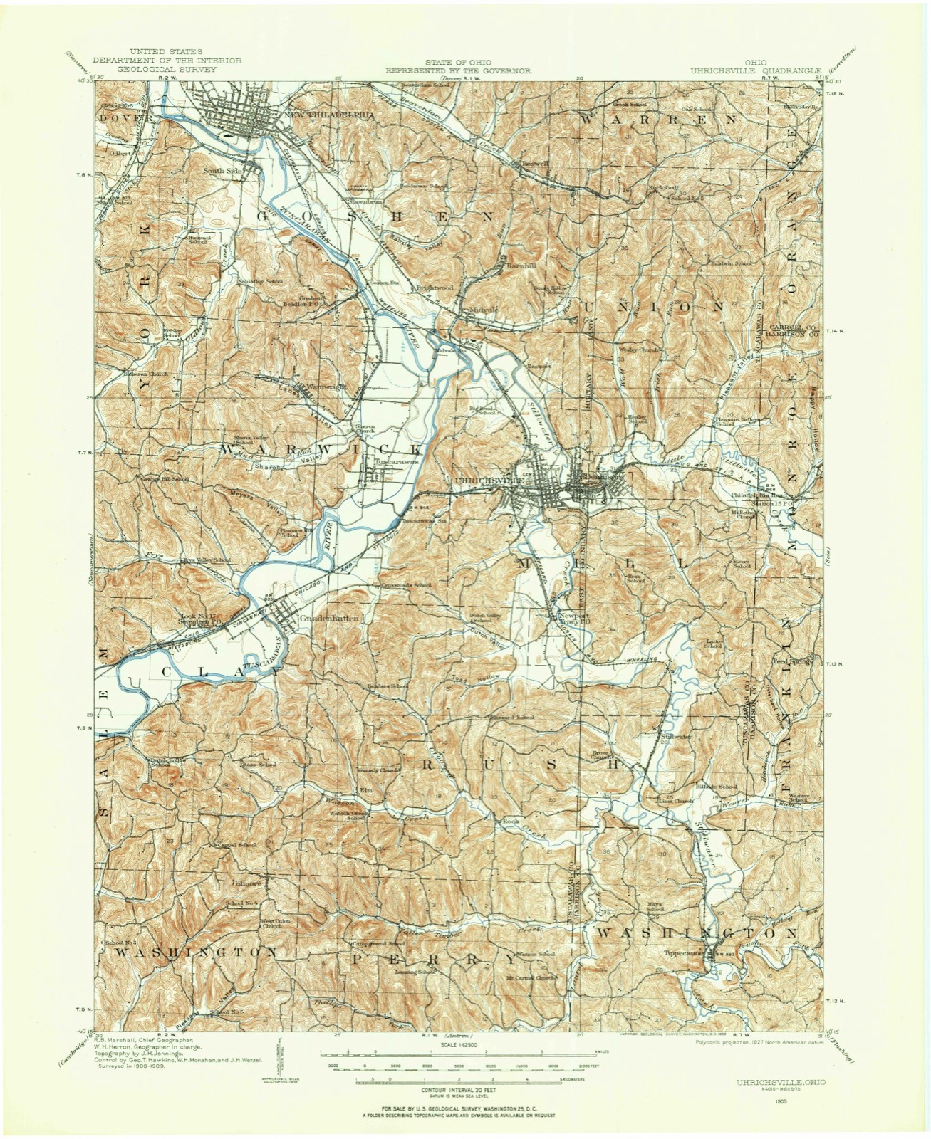 Topographic sheet of Tippecanoe, surveyed 1909
