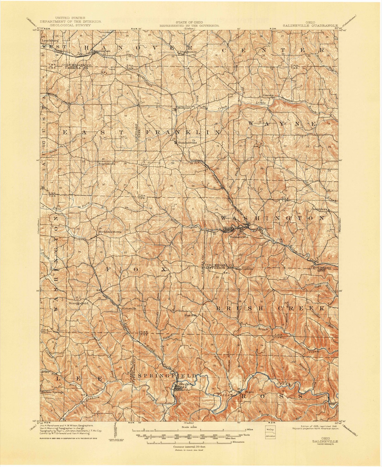 Topographic sheet of Holt, surveyed 1905