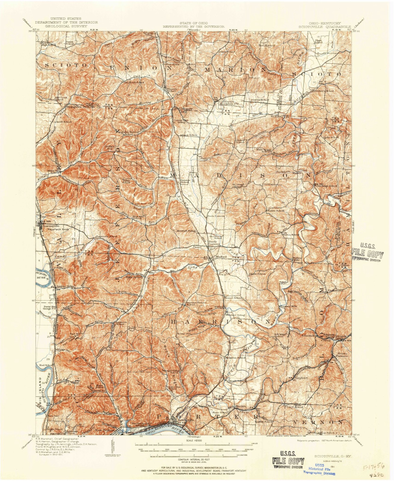 Topographic sheet of Camp Bennett, surveyed 1911