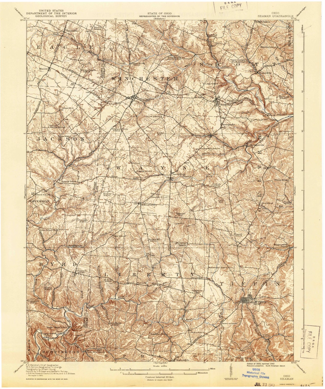 Topographic sheet of Unity, surveyed 1918