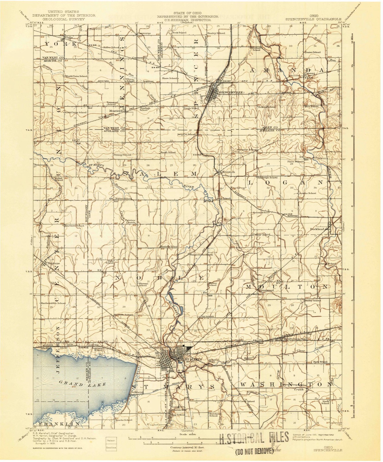 Topographic sheet of Converse, surveyed 1911
