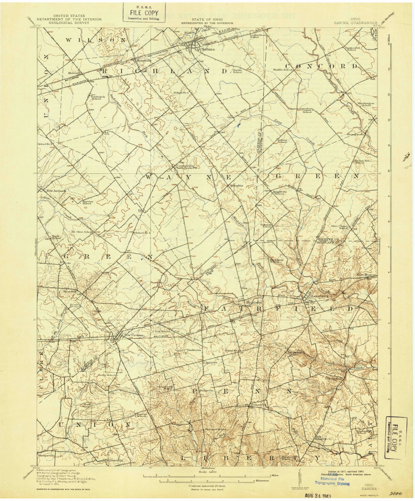 Topographic sheet of Melvin, surveyed 1917