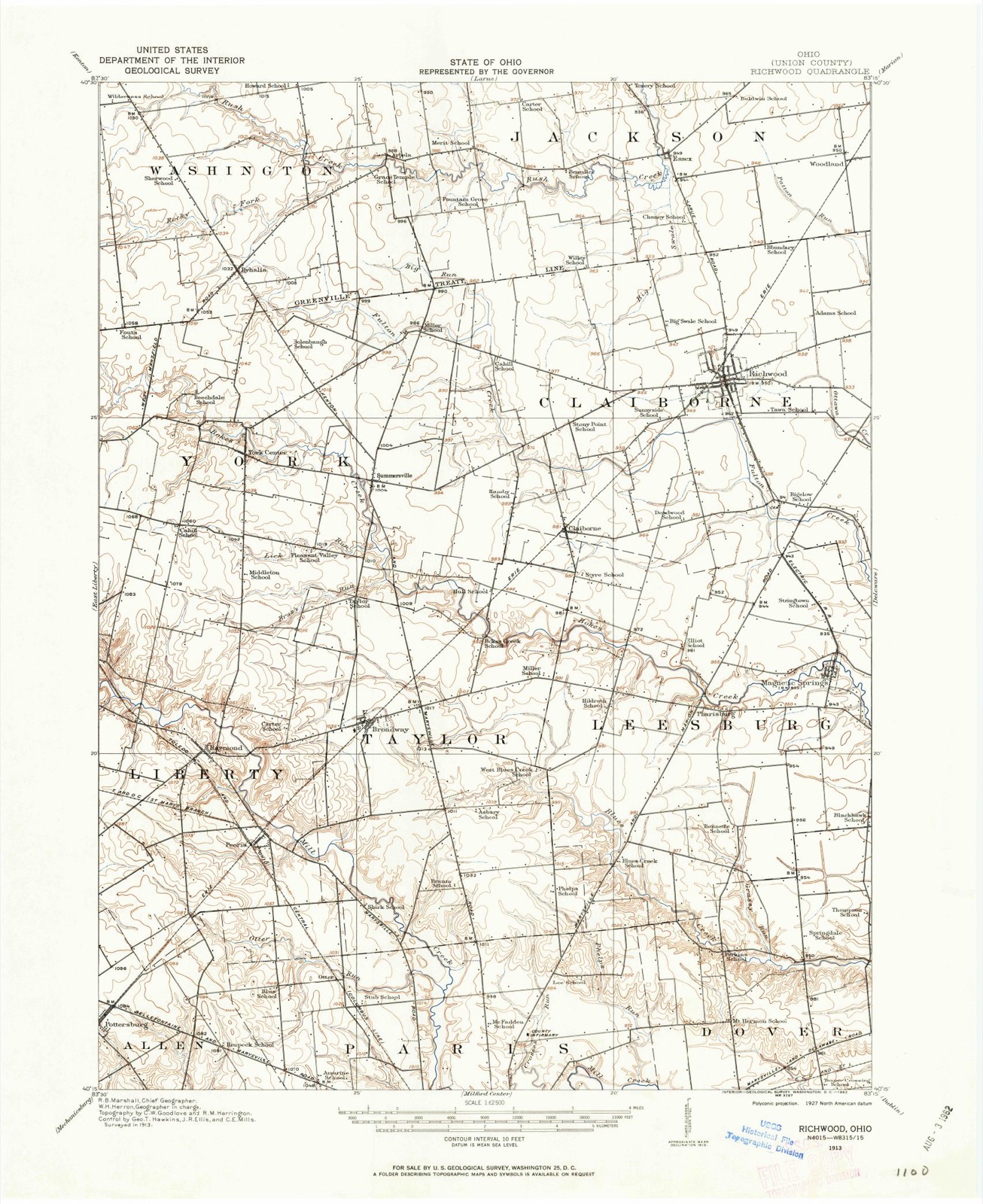 Topographic sheet of Peoria, surveyed 1913