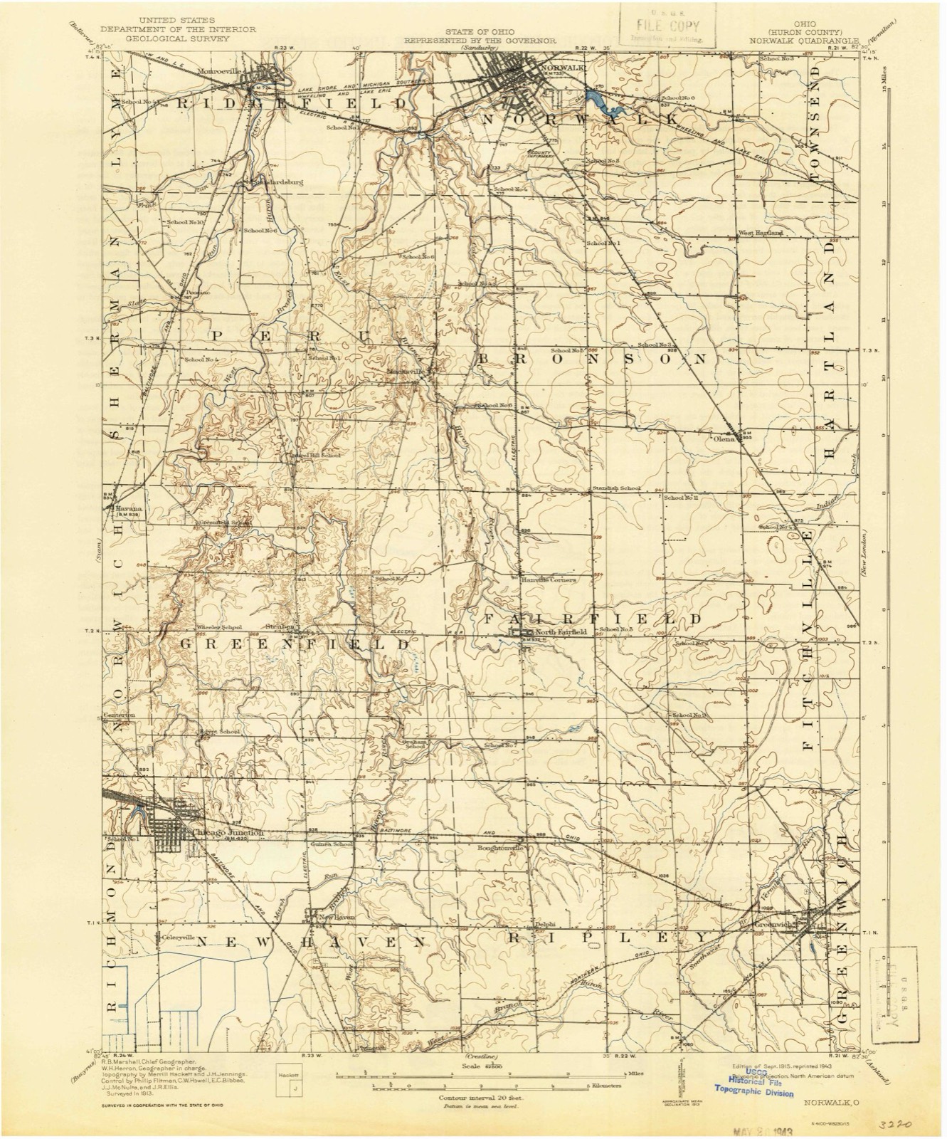 Topographic sheet of Delphi, surveyed 1915