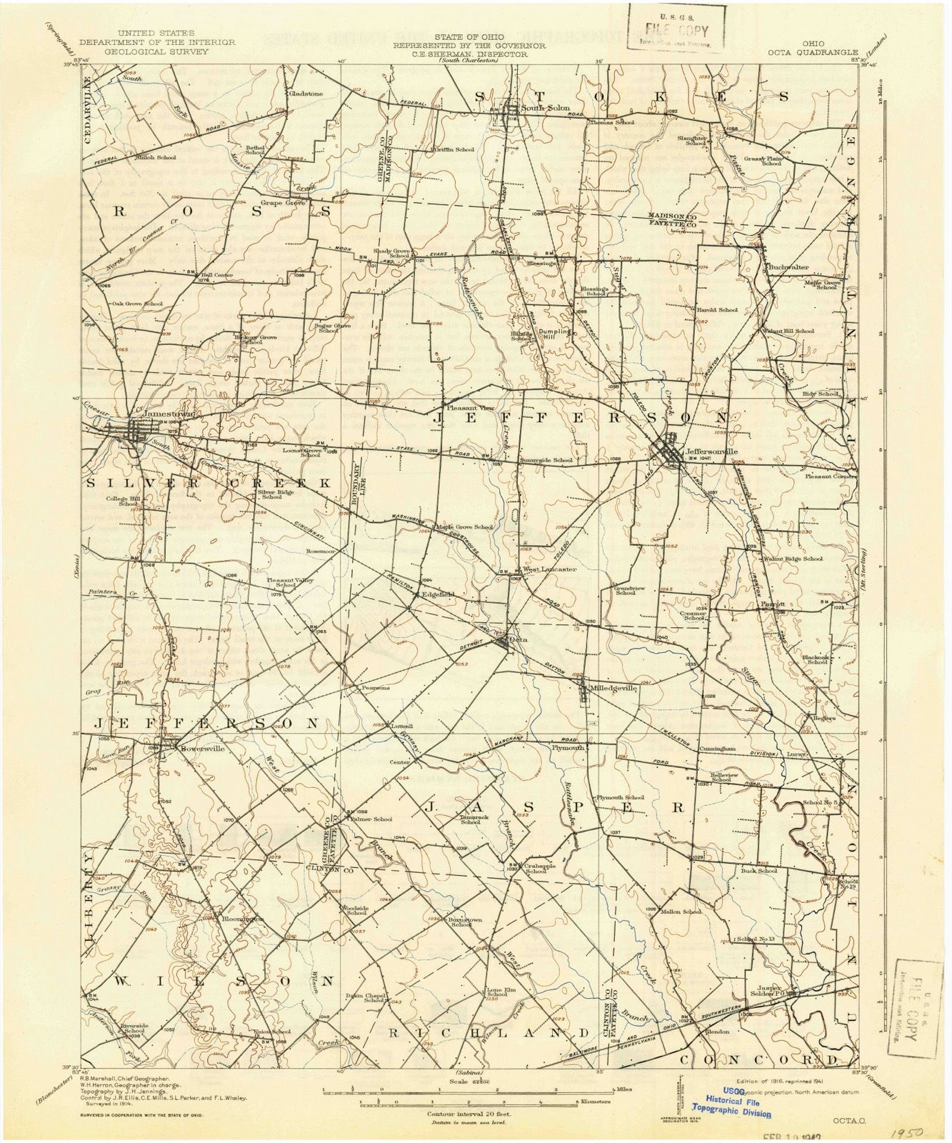Topographic sheet of Bloomington, surveyed 1916