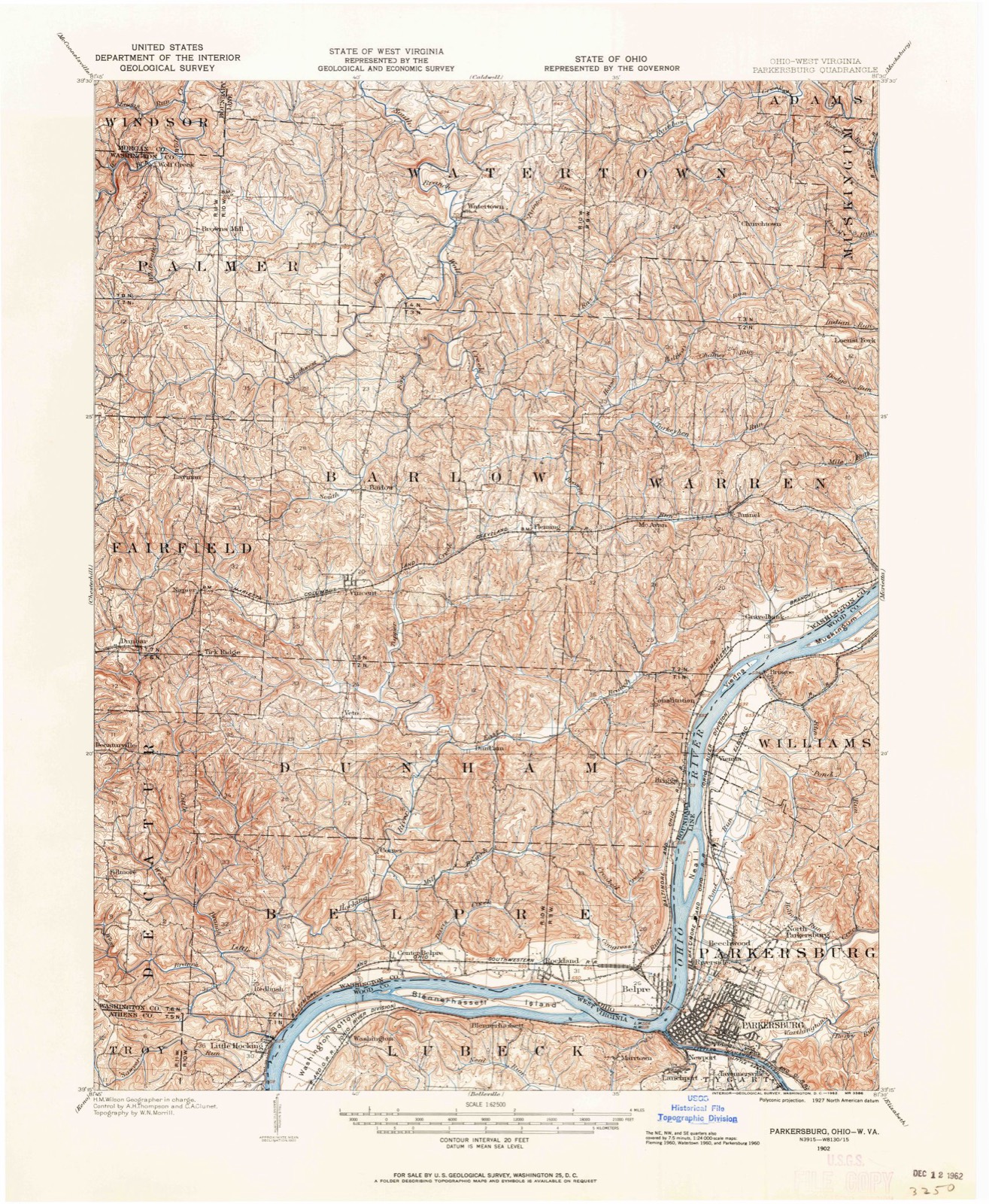 Topographic sheet of Barlow, surveyed 1902